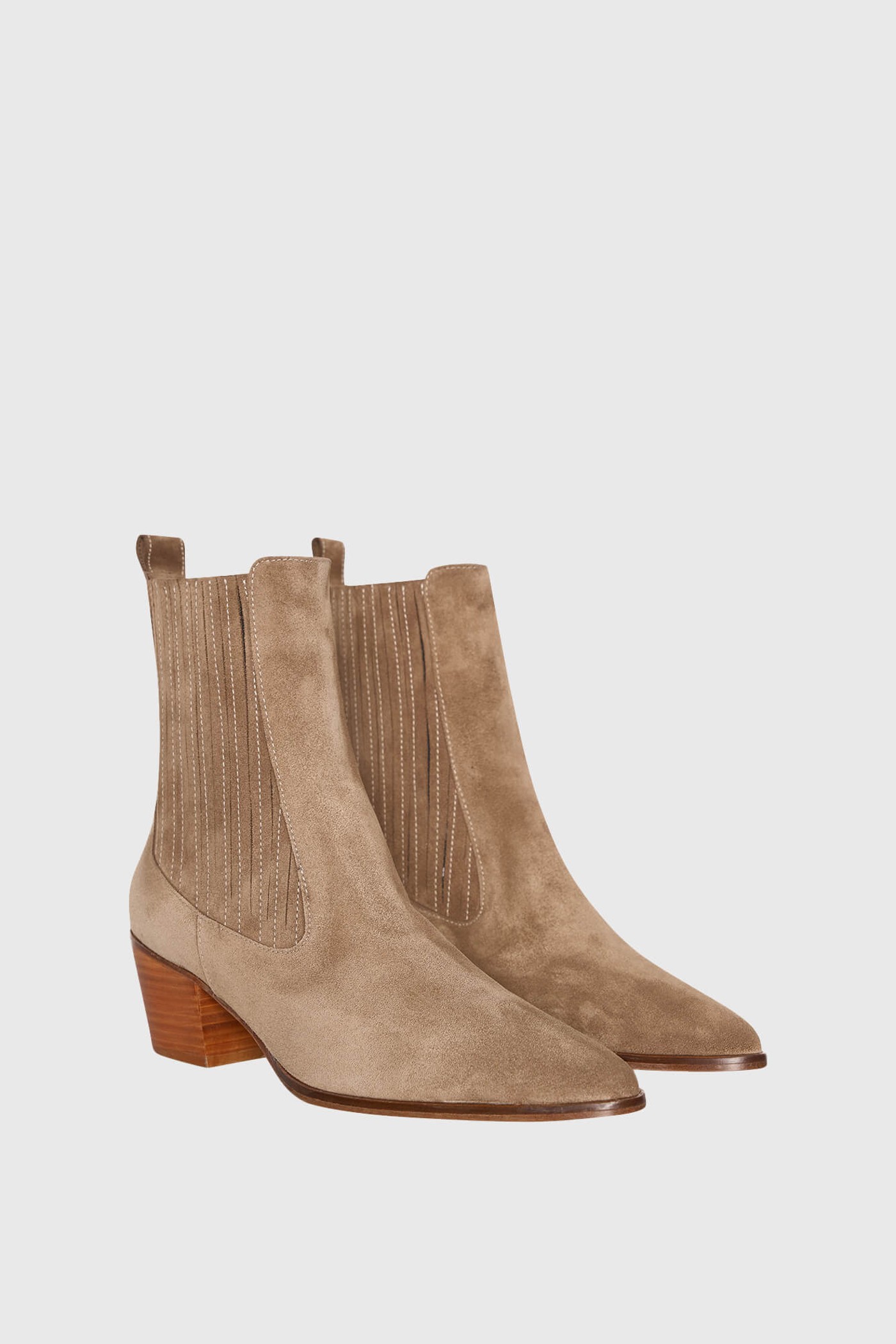 Enkellaars Western Dames Suede Colt Cognac