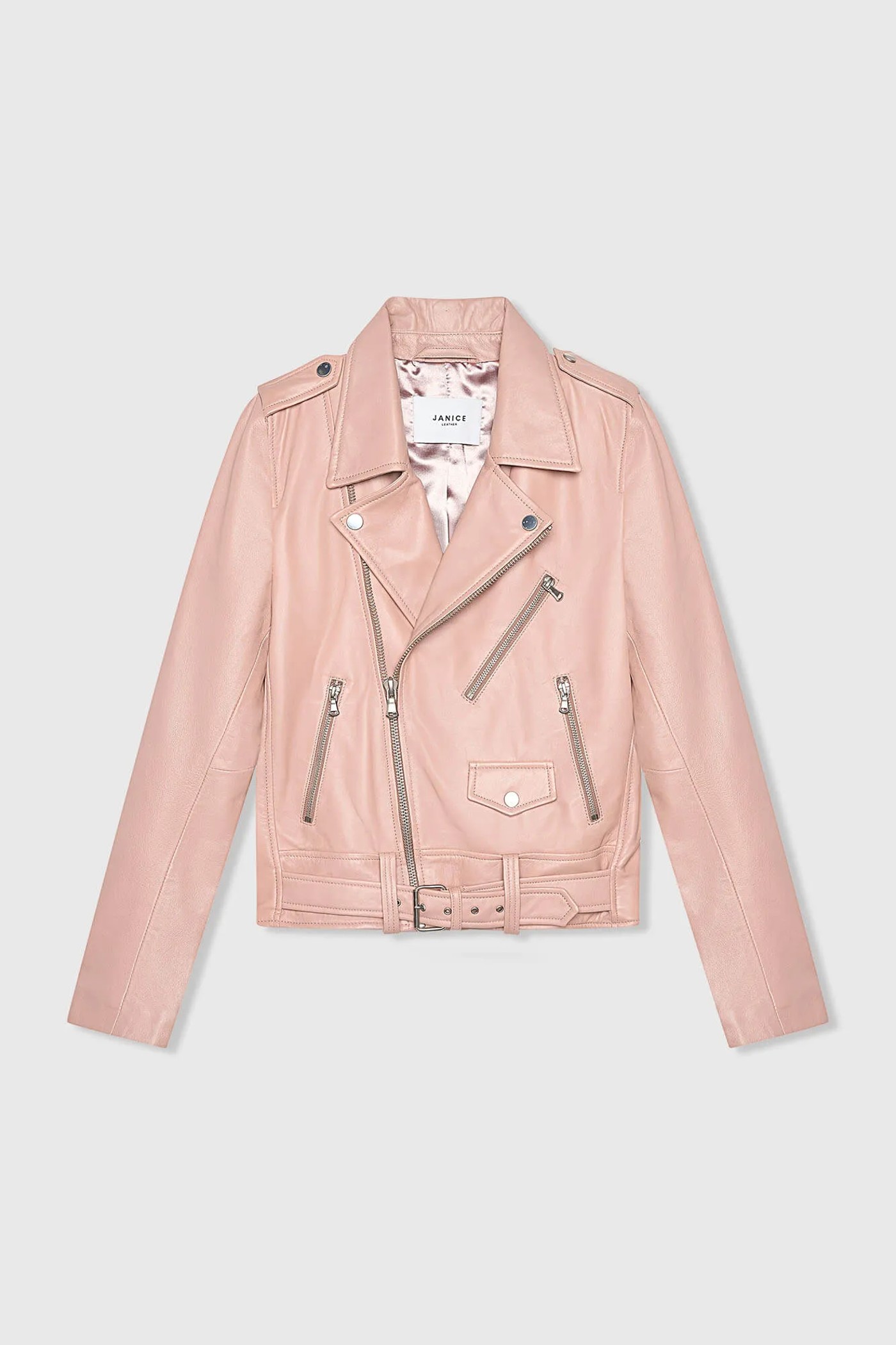 Roze Leren Biker Jack Burke