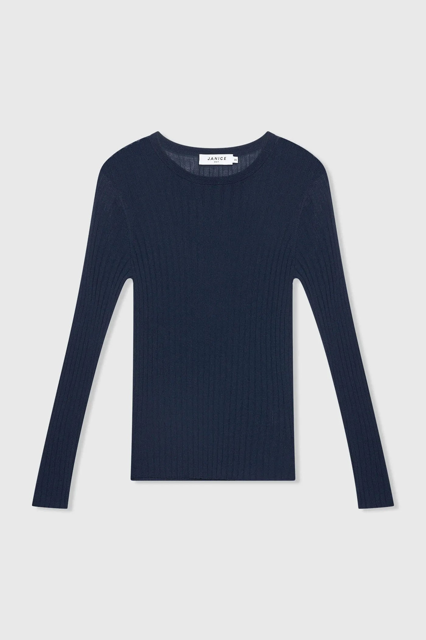 Donker Blauw Merino Wol Truitje Longsleeves Lyle Blauw