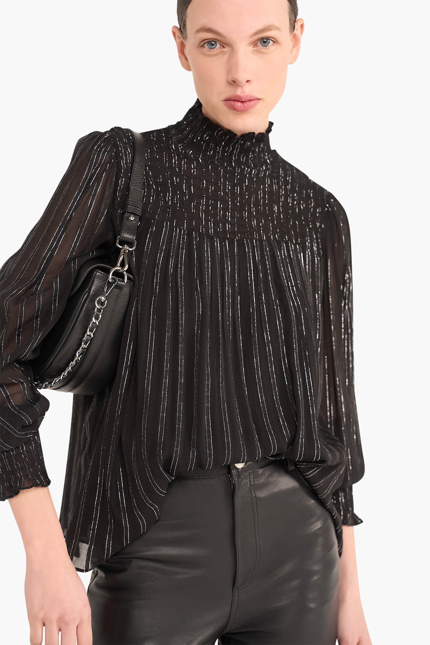 Blouse Dames Lurex Smog Hardy Zwart