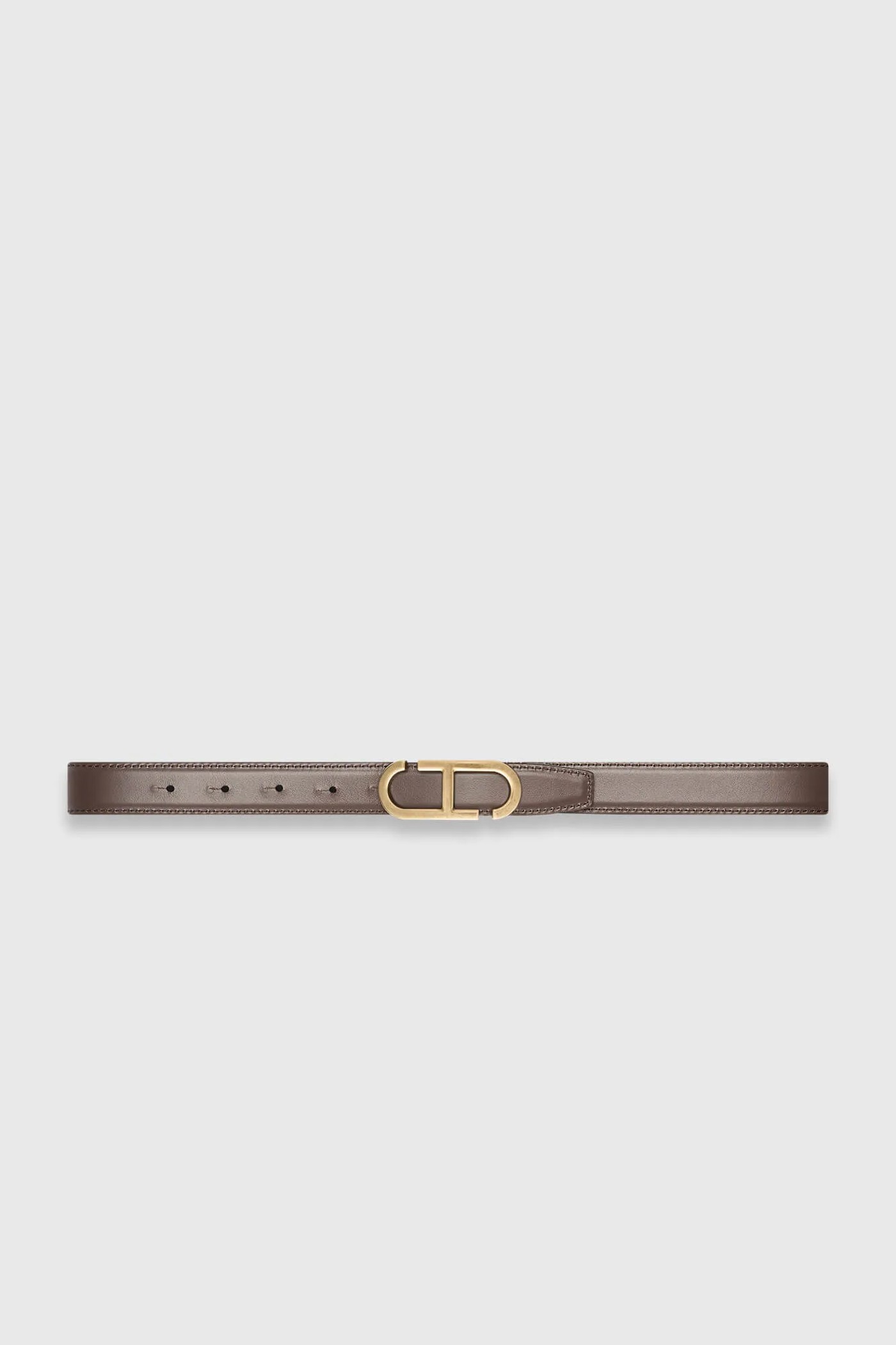 Leren Dames Riem Reversible Zwart Bruin Brass Trophy Buckle