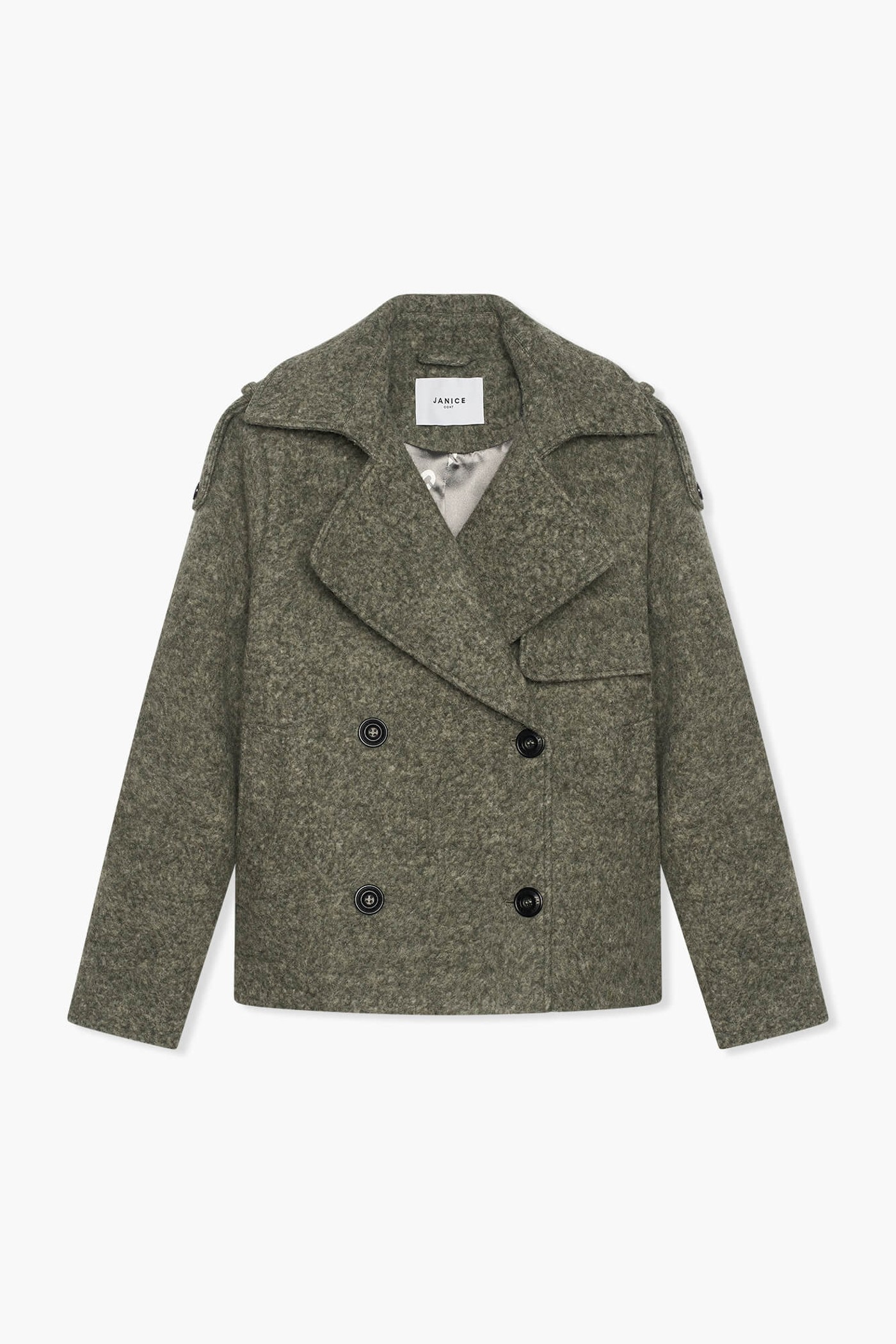Wollen Jas Dames Kort Jean Groen