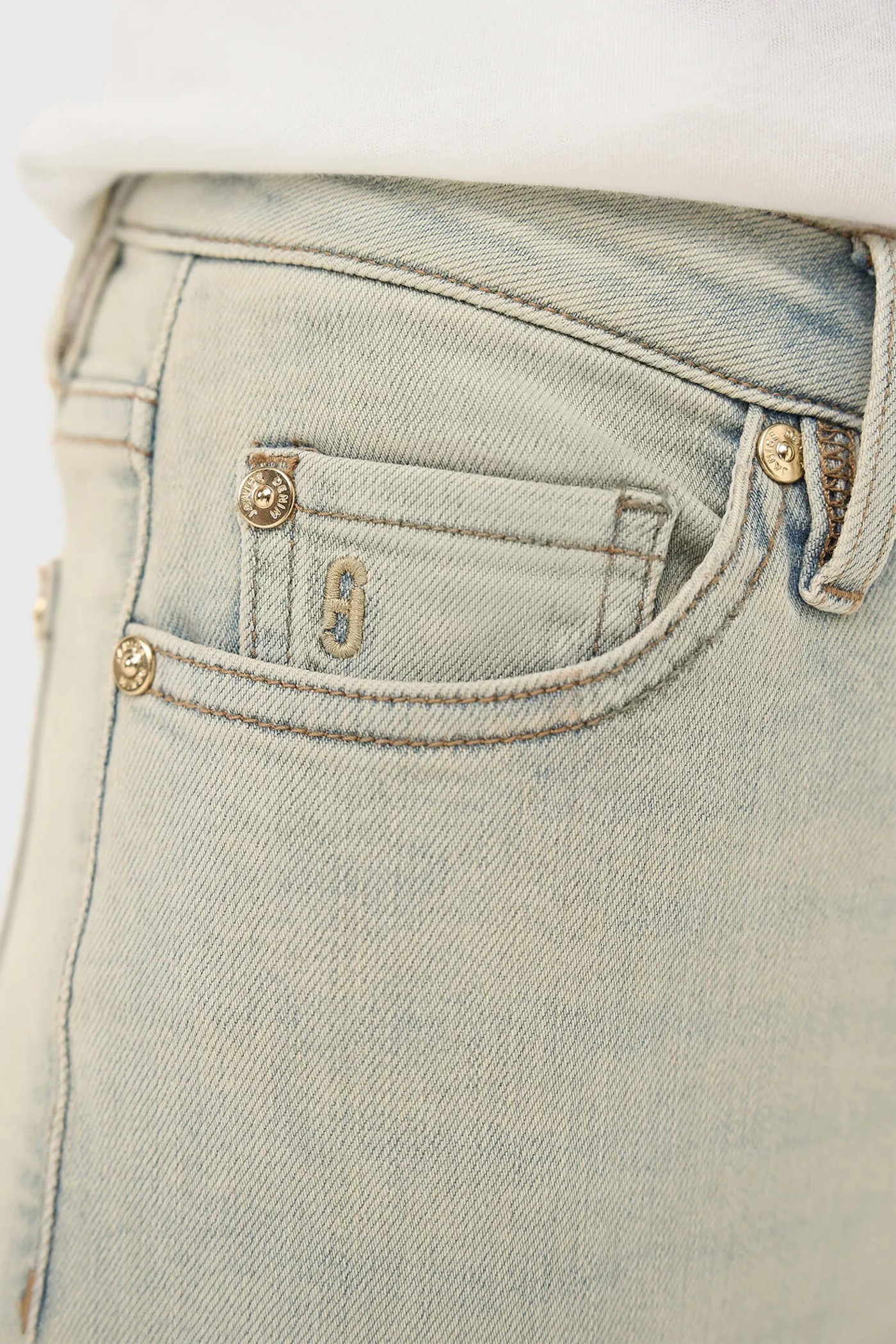 Mom Jeans Dames Stretch Mid Rise Cooper Blauw 004