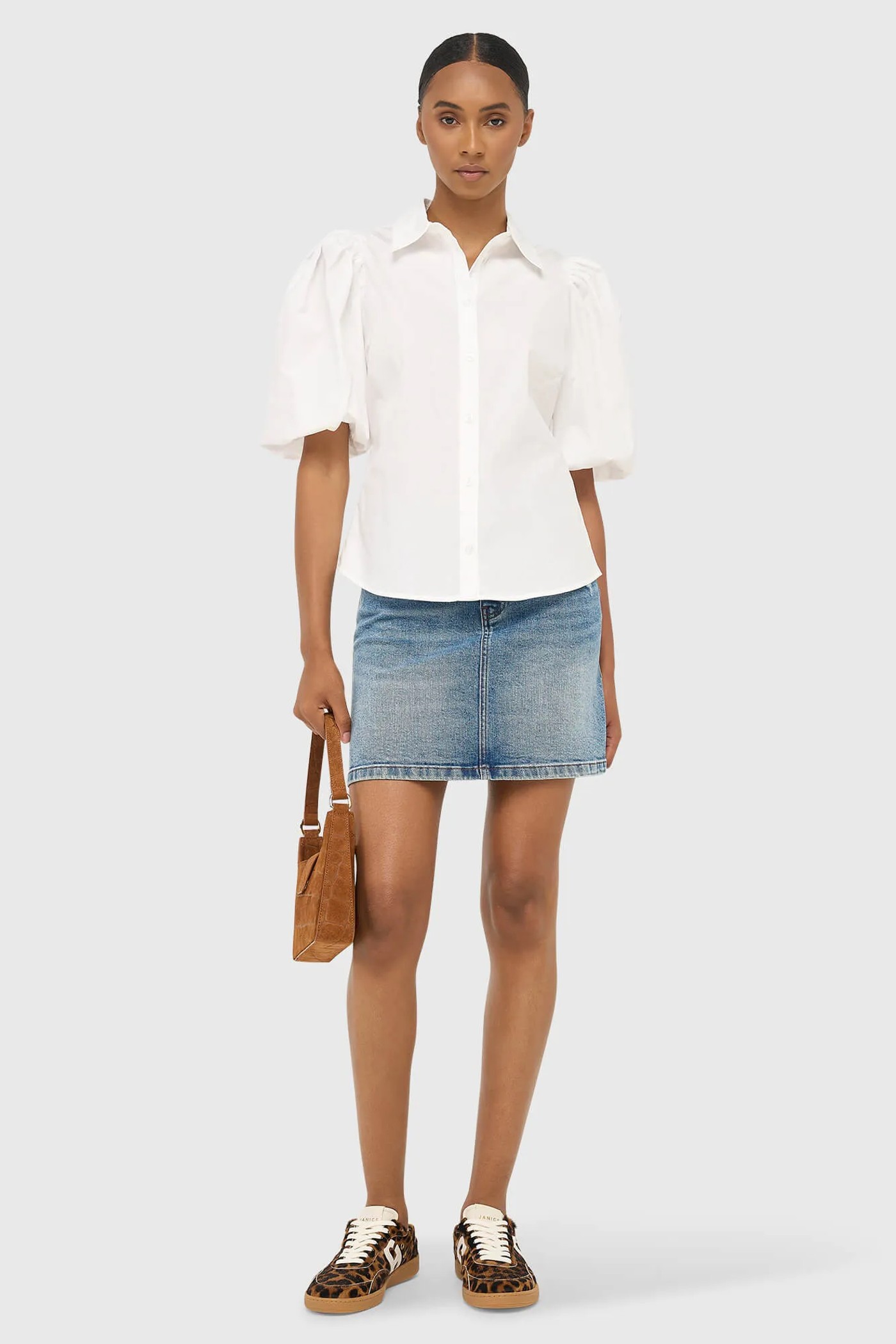 Witte Katoenen Blouse Dames Lars Wit