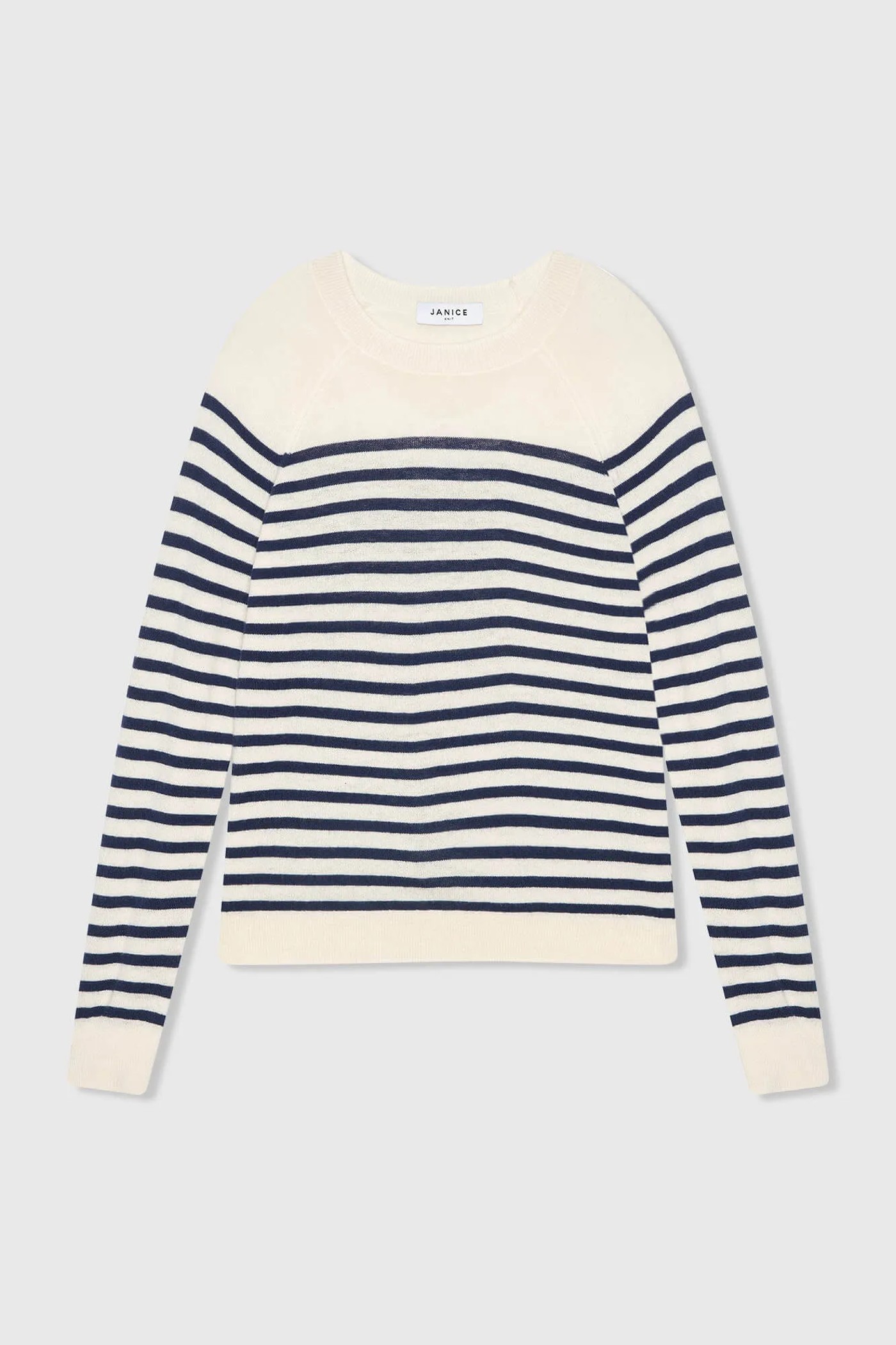 Blauw Gestreepte Dames Trui Merino Wol Rich