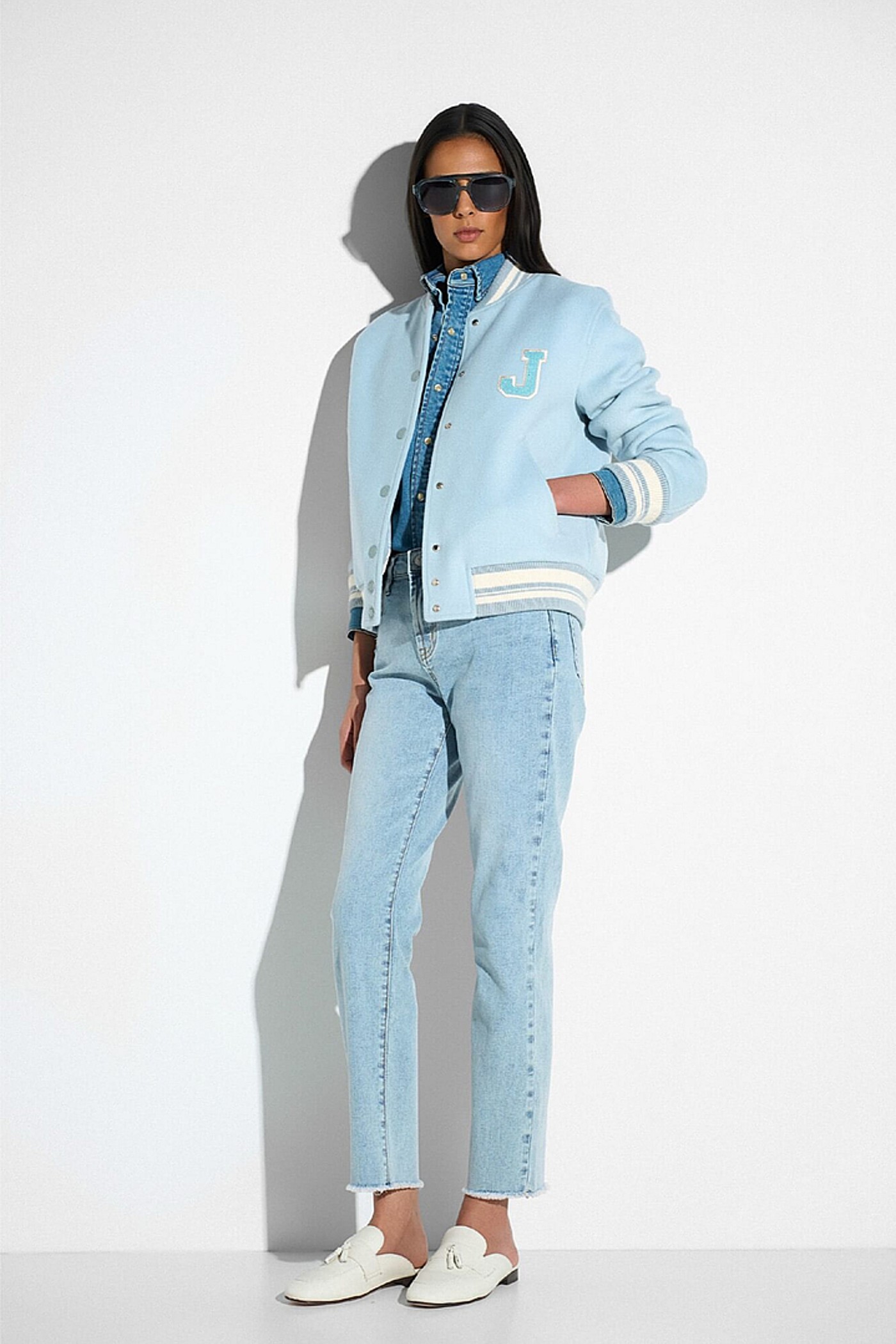 Cashmere Bomberjack Dames Double Face Beige Collin Blauw