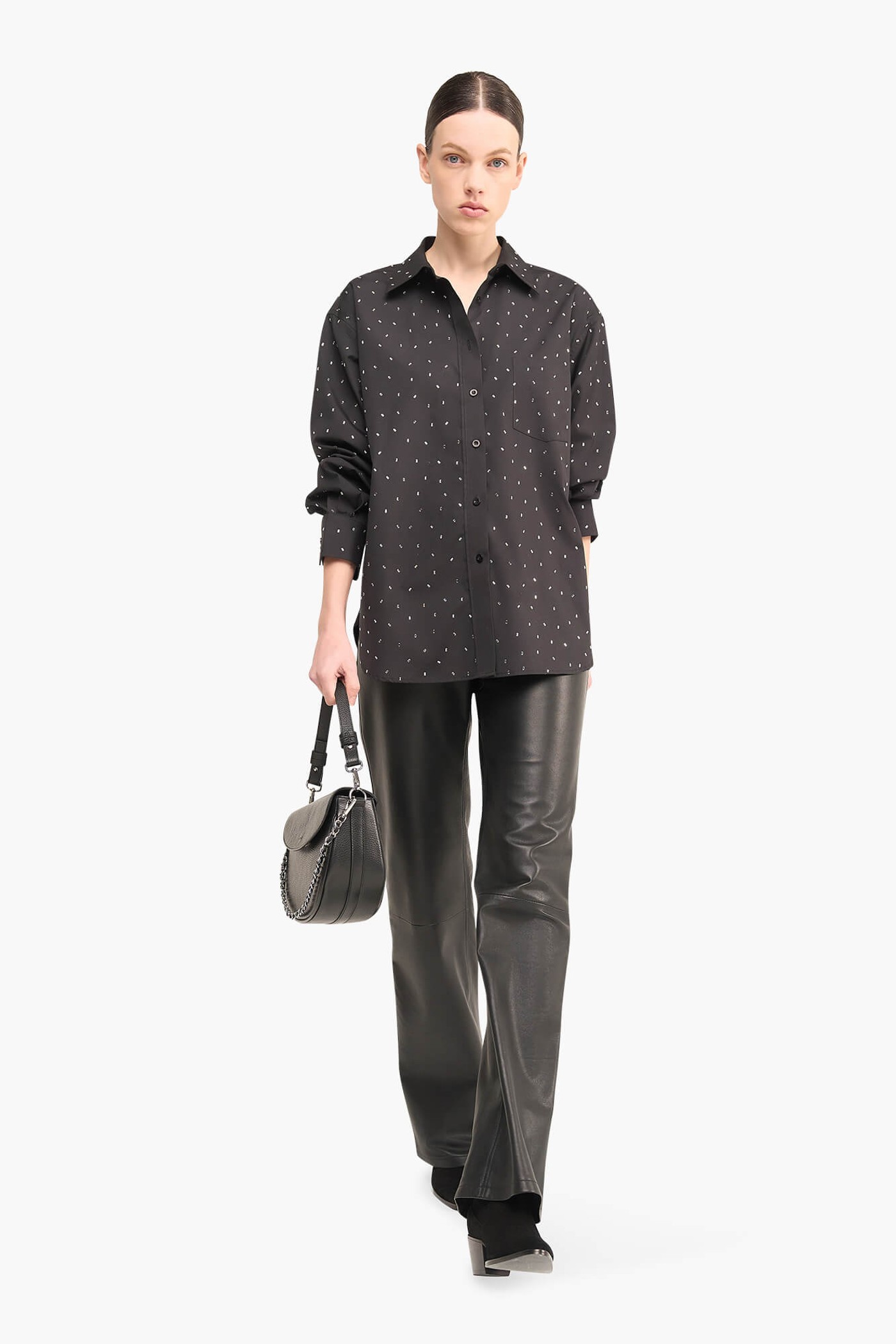 Katoenen Blouse Dames Steentjes Kygo Zwart