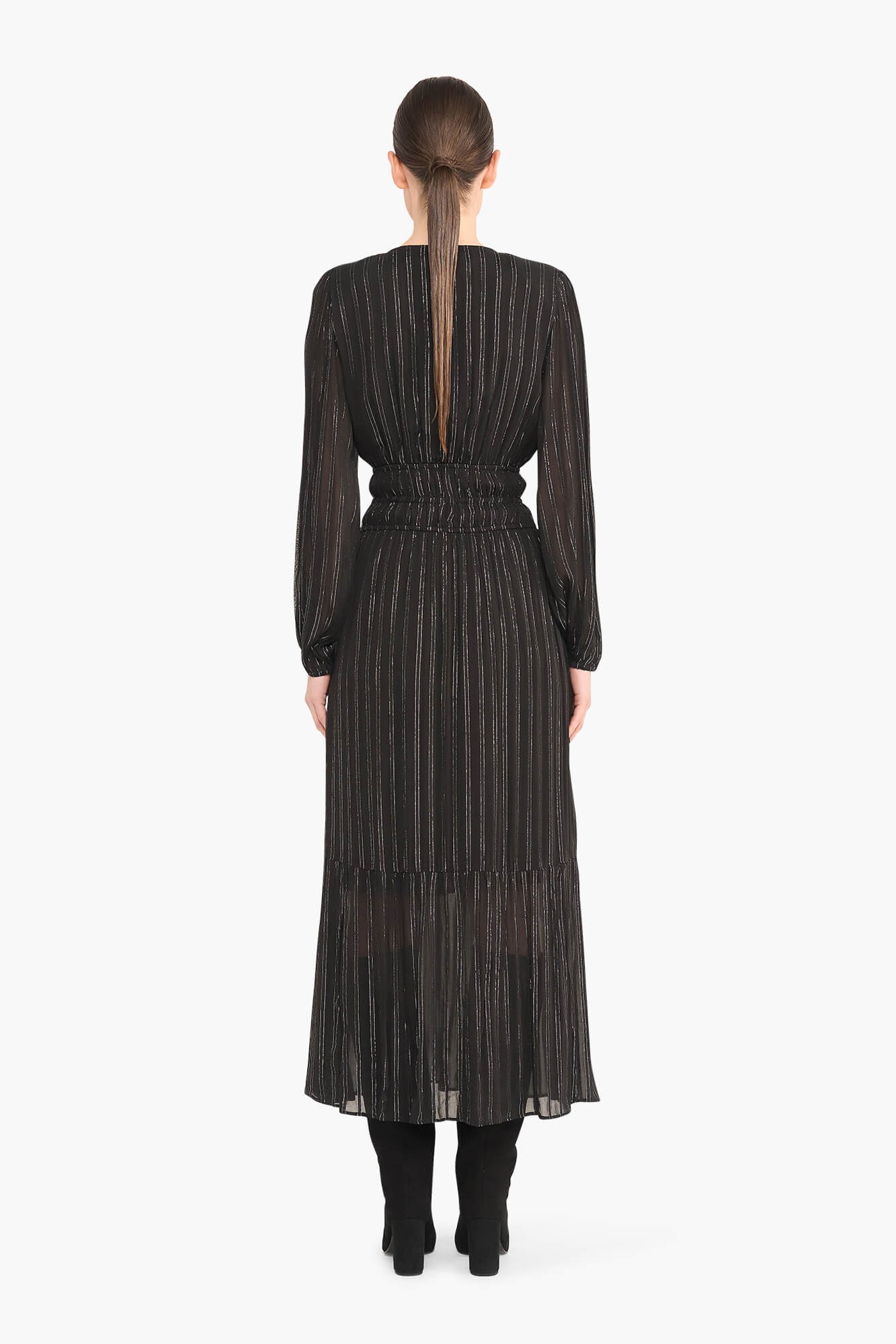 Jurk Lang Lurex Ealstiek Milan Zwart