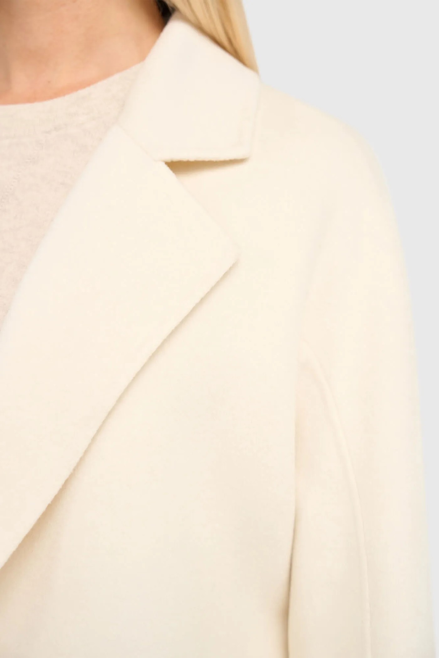 Cashmere Dames Jas Double Face Calvin Off White