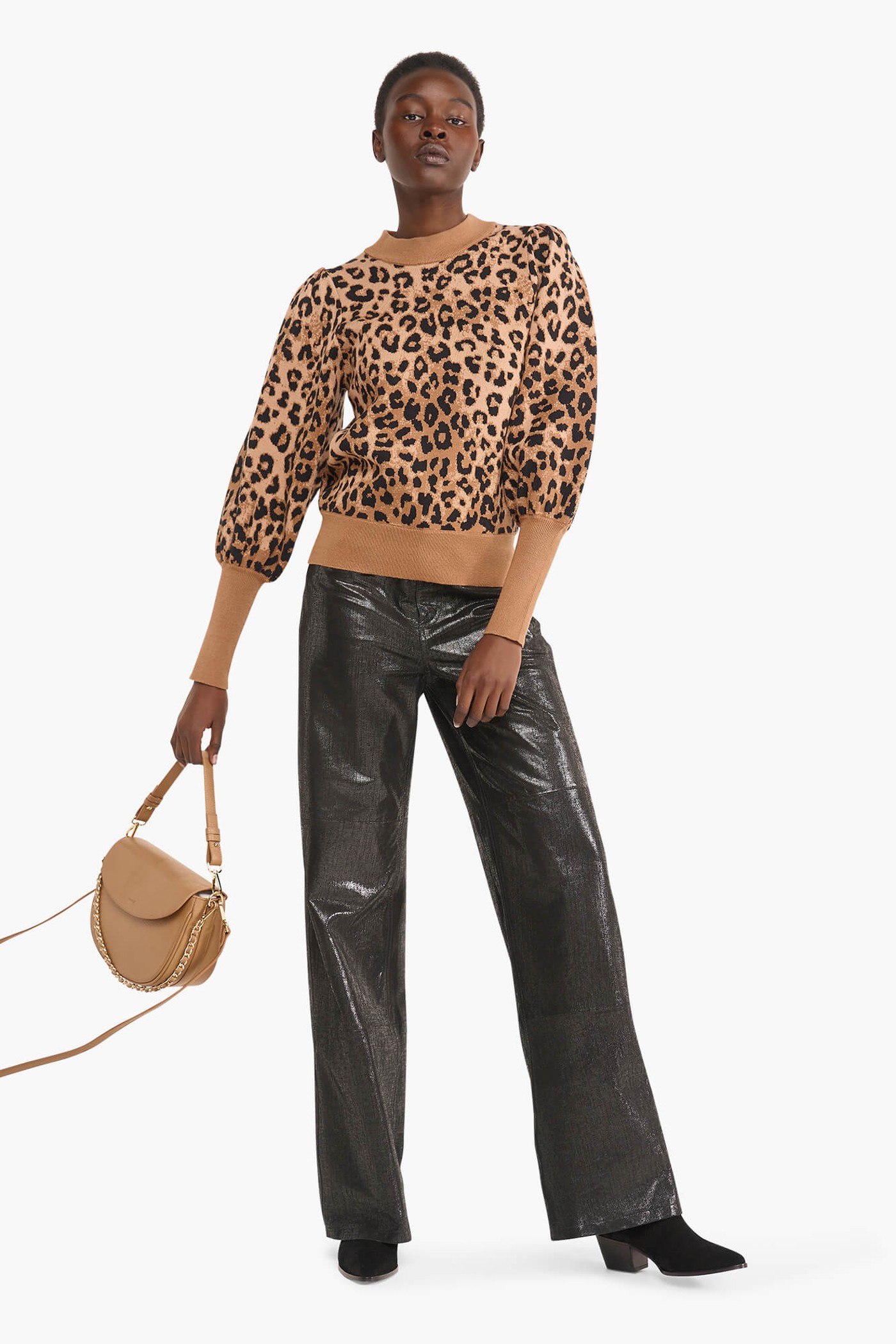 Trui Dames Pof Mouw Viscose Jay Panterprint