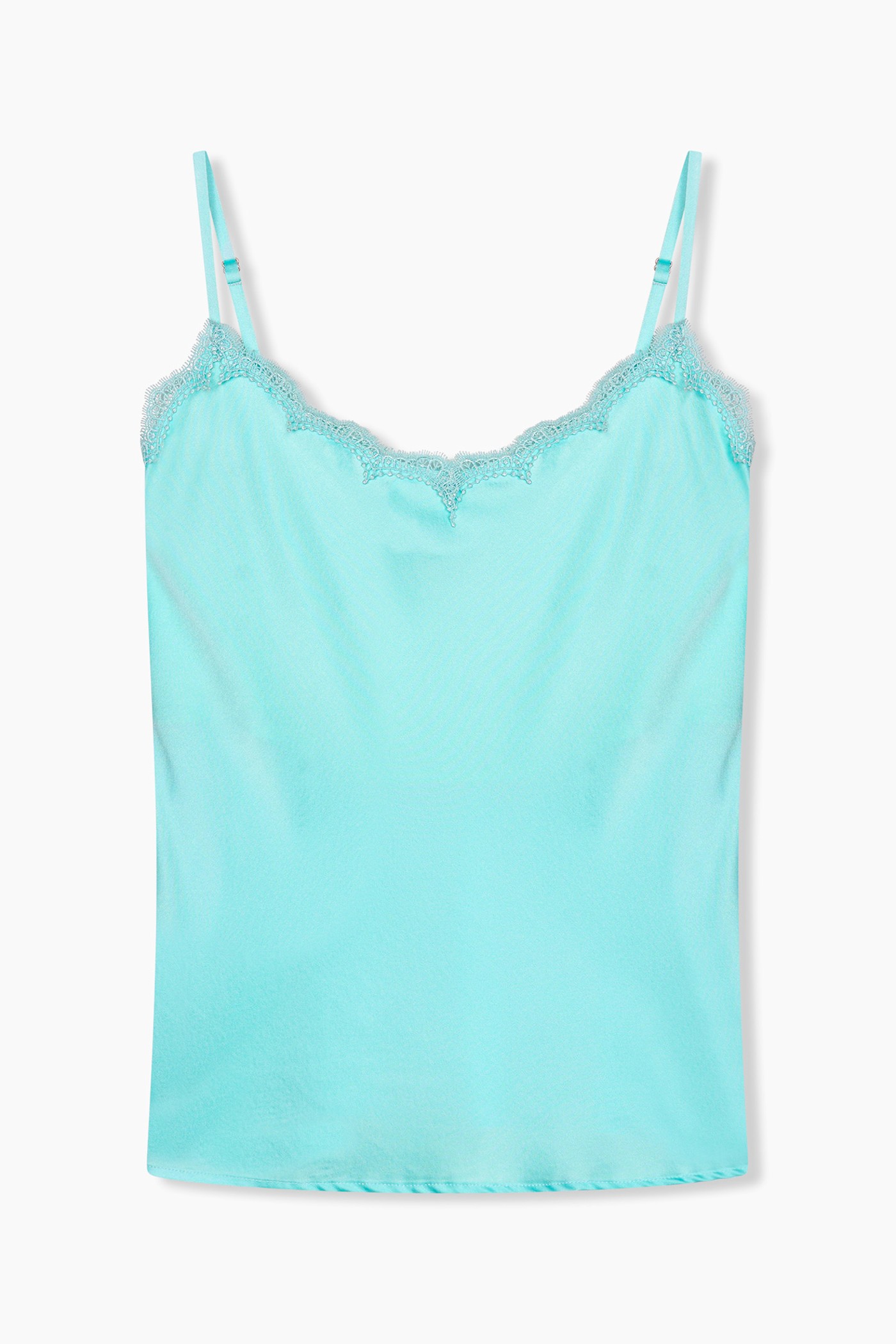 Zijden Top Dames Kant River Blauw
