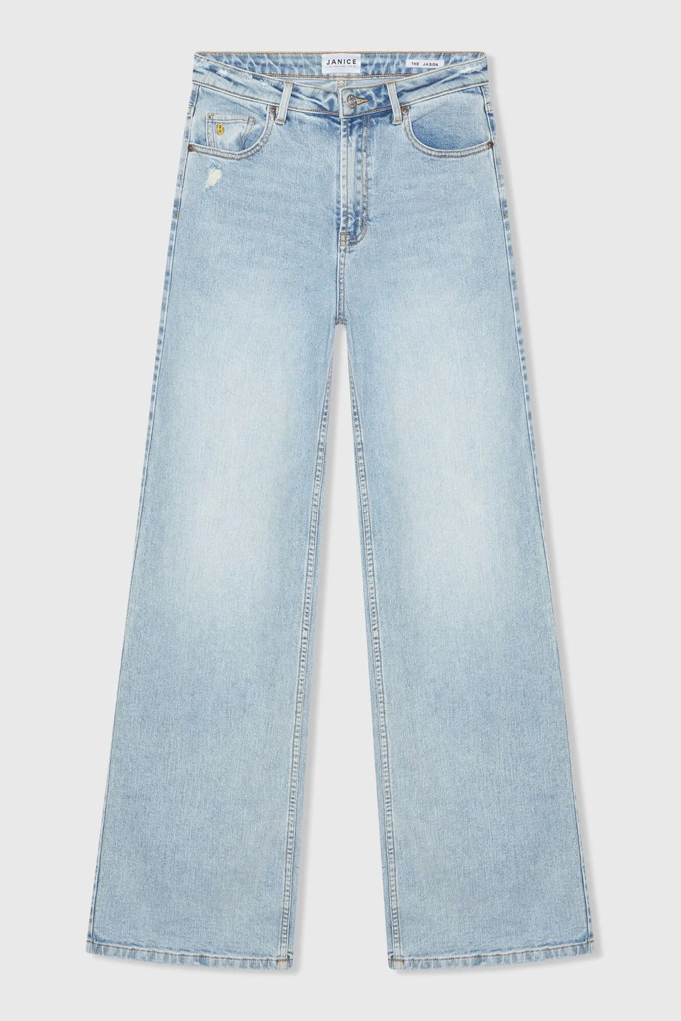 Jeans Dames Rechte Pijp High Rise Stretch Jason Blauw 565