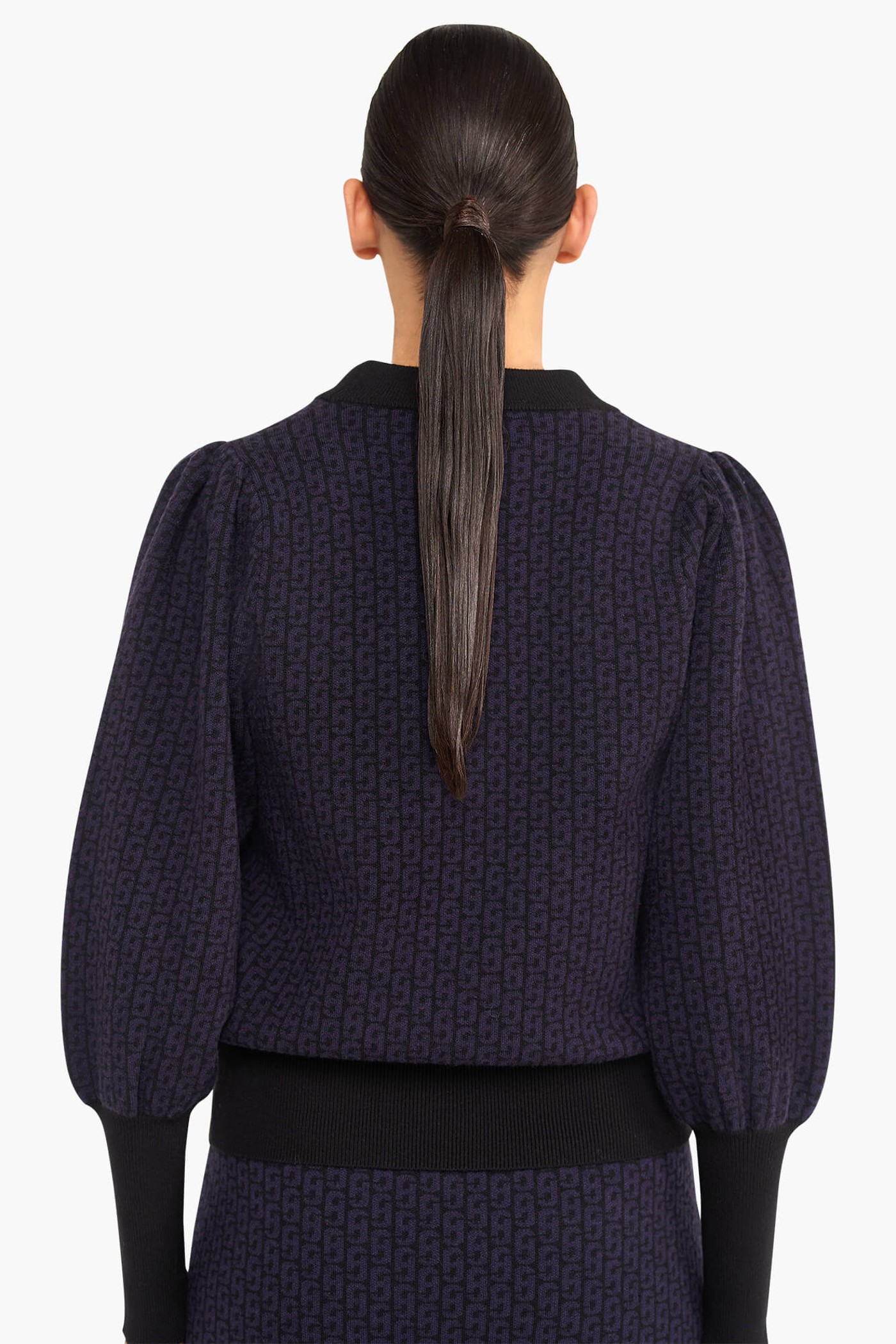 Trui Dames Pof Mouw Viscose Jay Logo Blauw Zwart