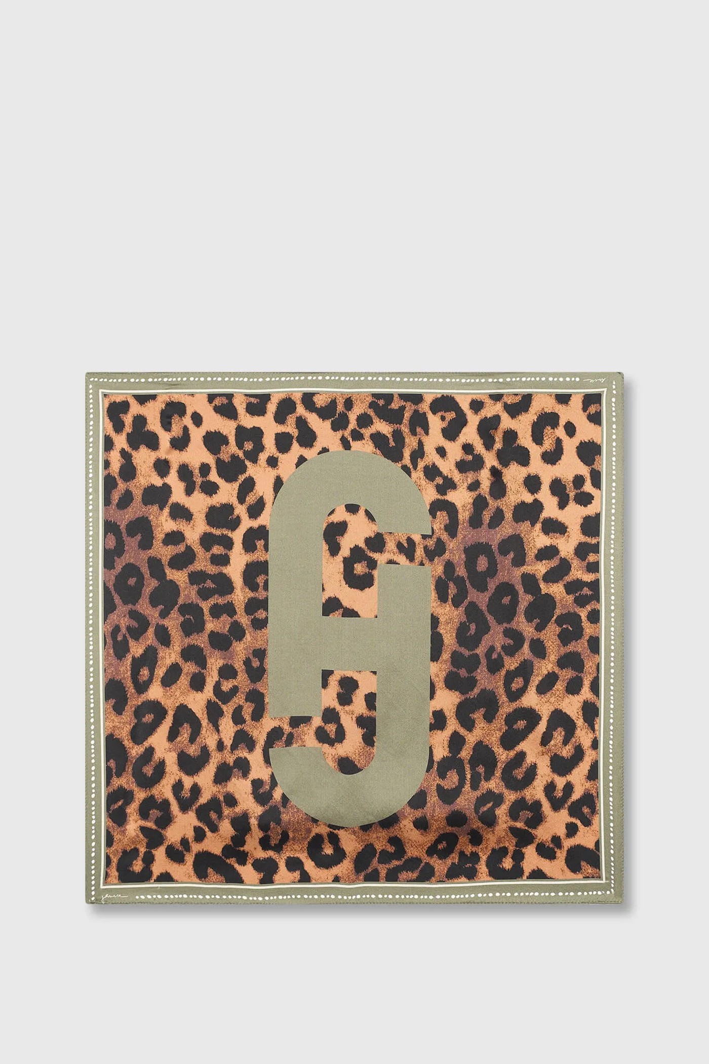 Zijden Sjaal Dames Print Effron Groen Panterprint