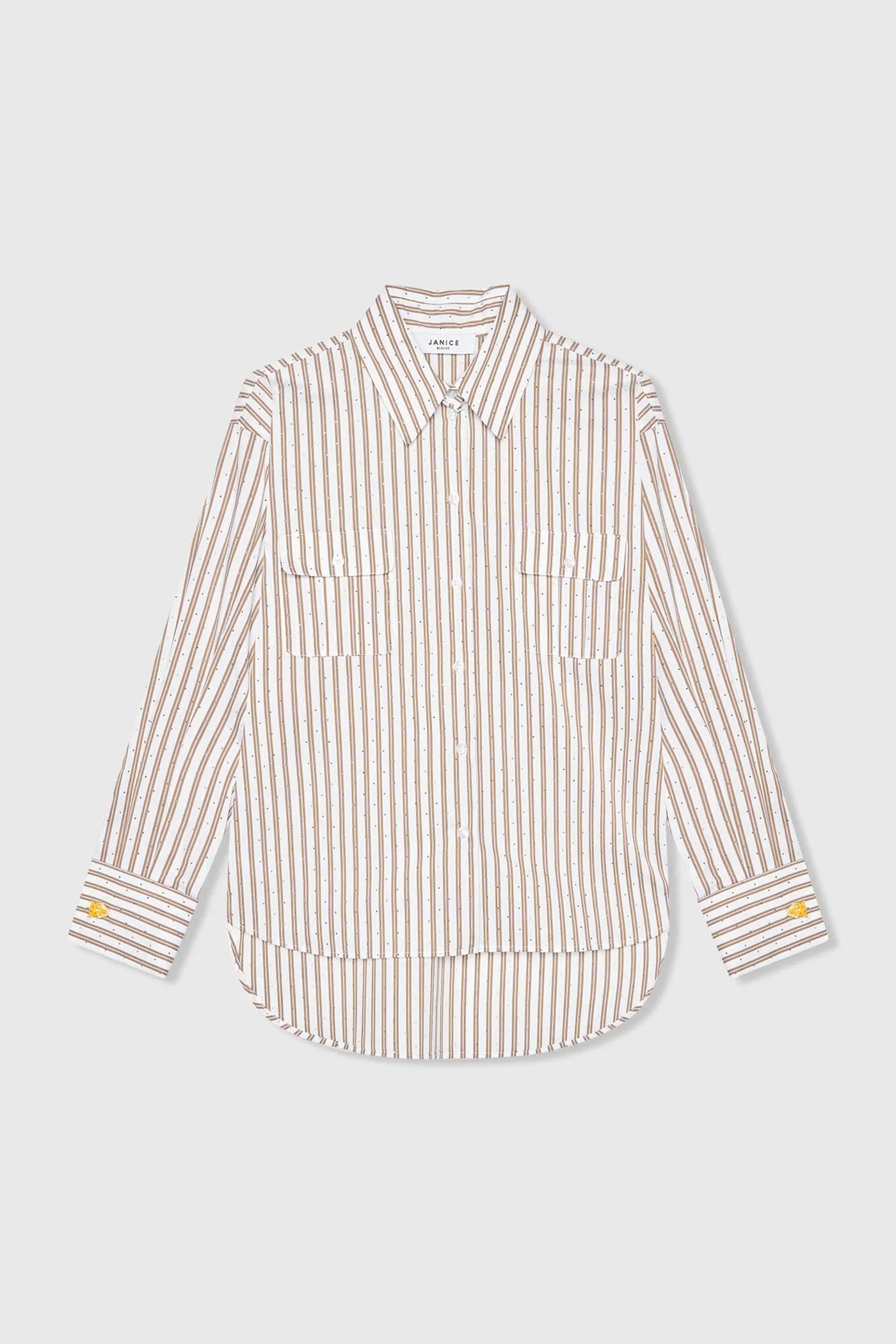 Dames Blouse Gestreept Bruin Ilan