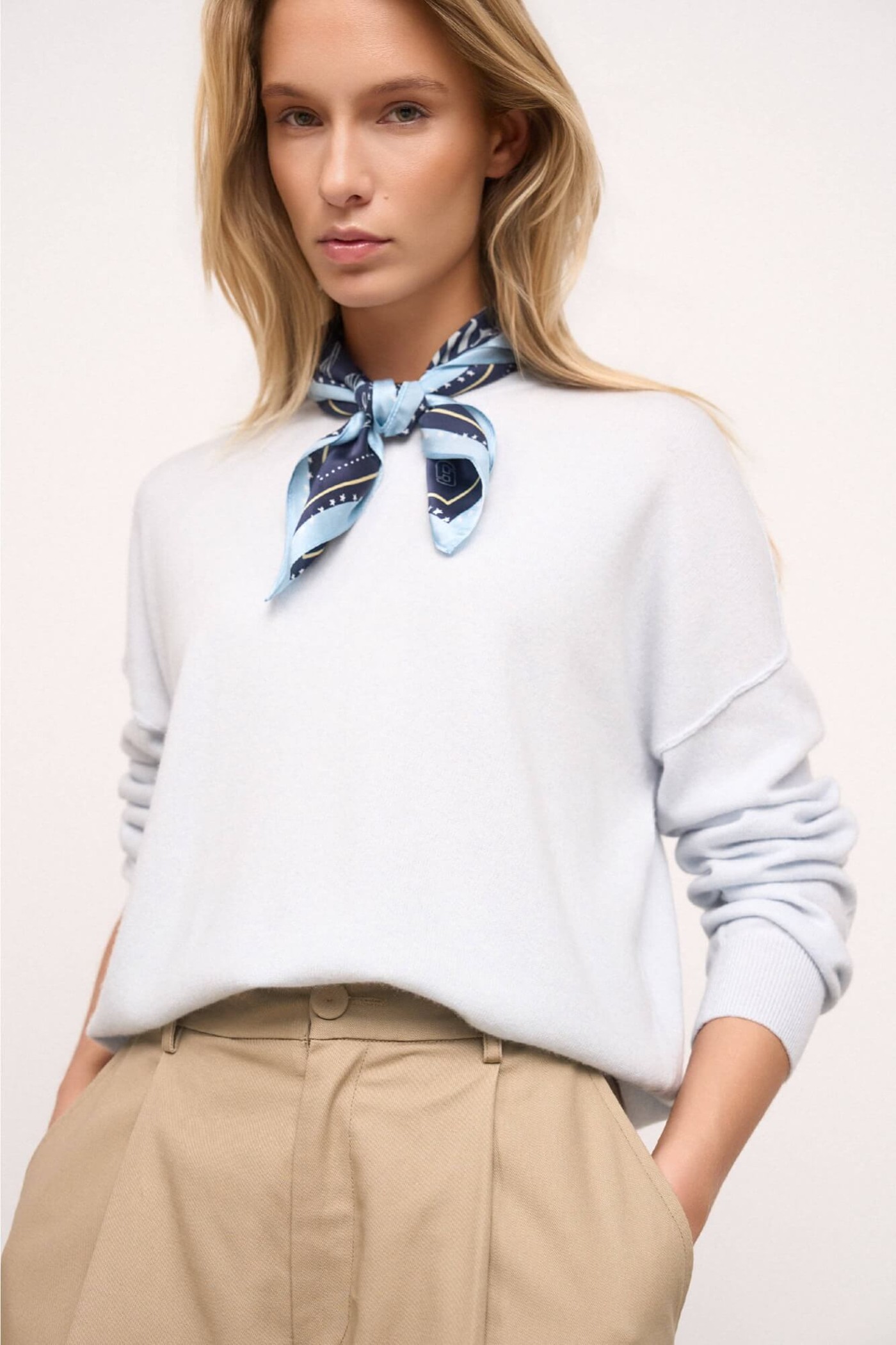 Cashmere Dames Trui Sweater Lewis Licht Blauw