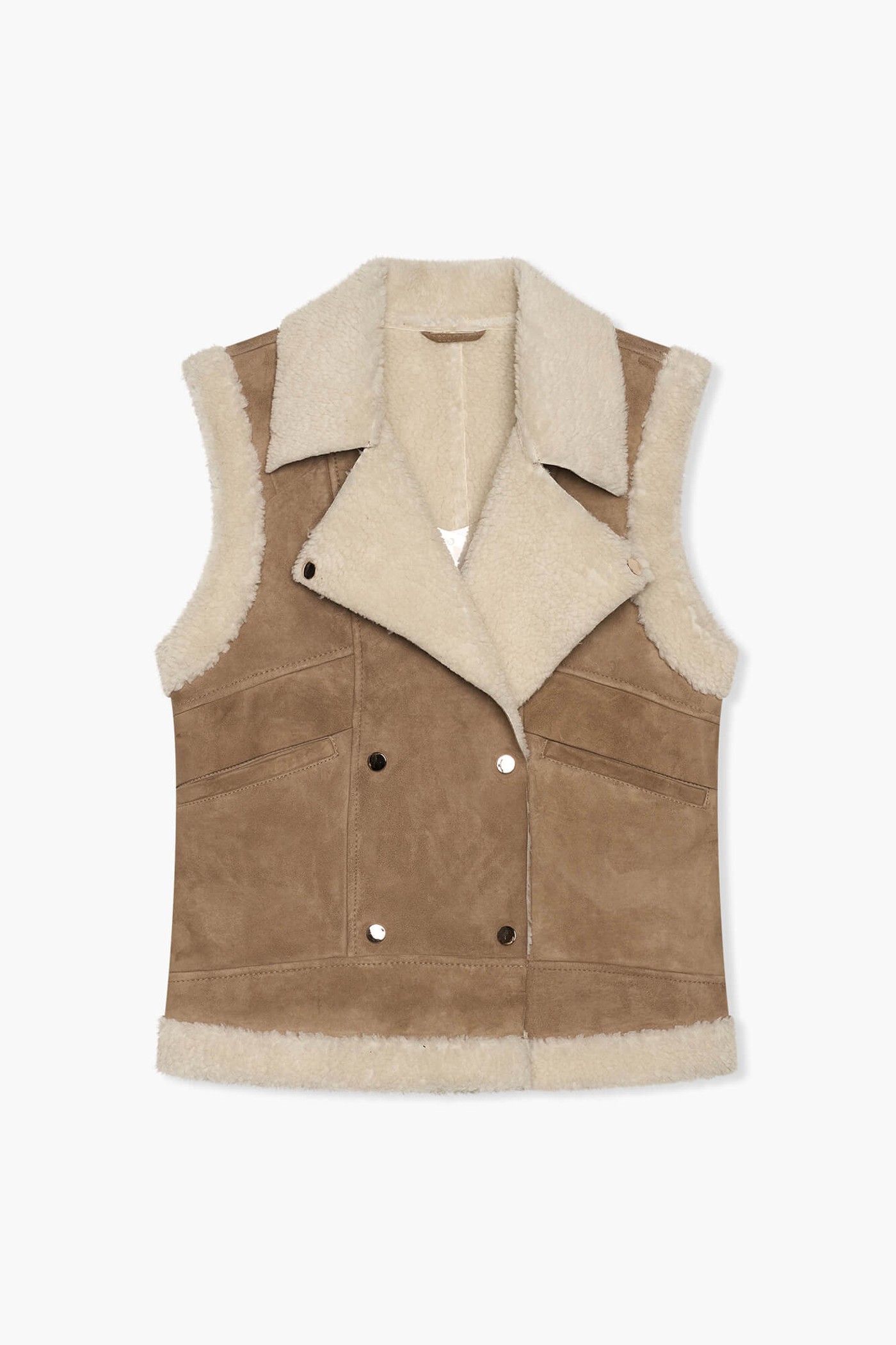 Lammy Dames Vest Suede Nick Cognac