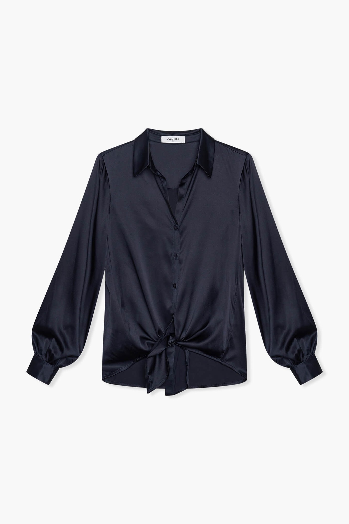 Zijden Blouse Dames Stretch Bobby Donker Blauw