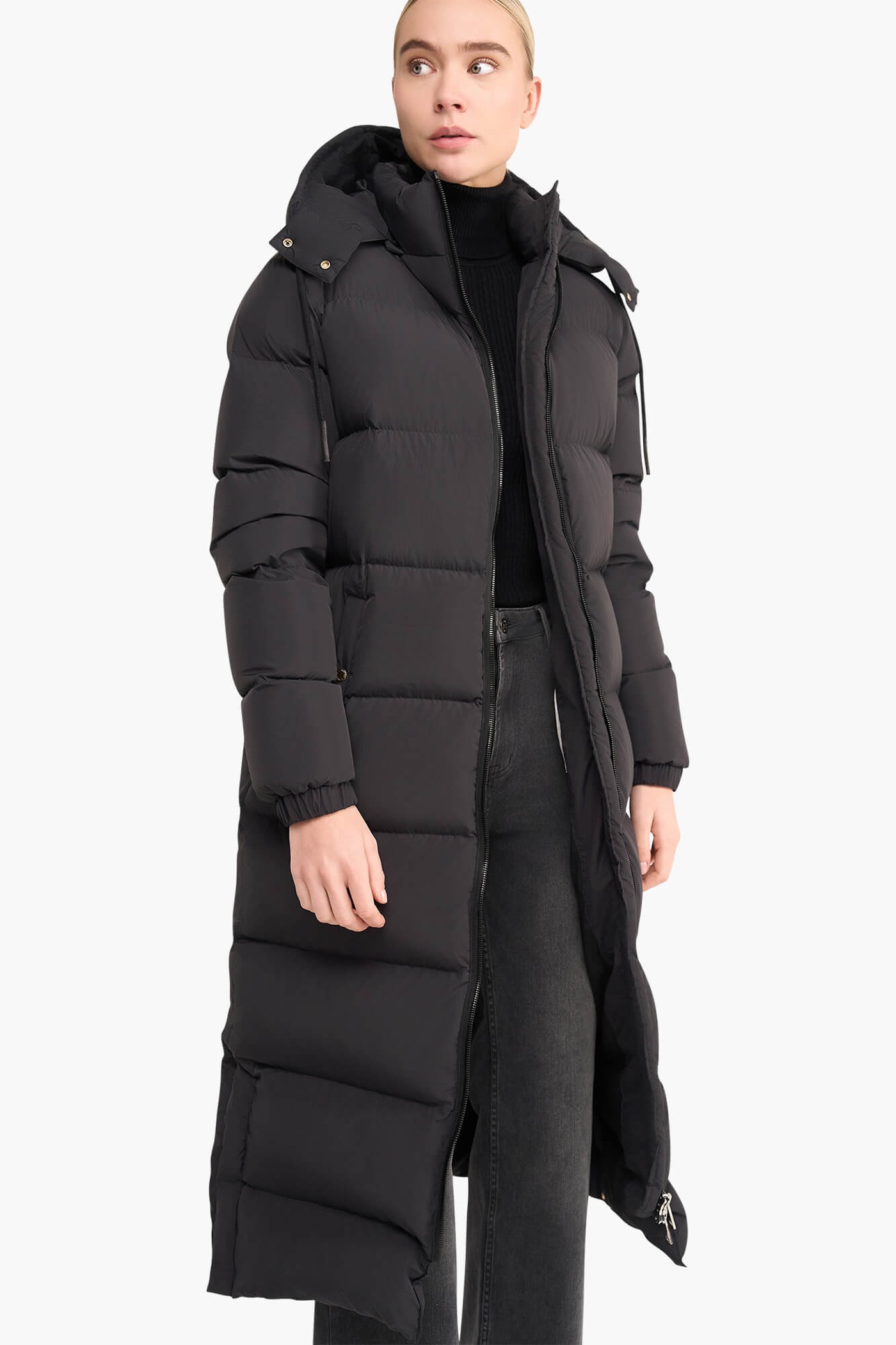 Puffer Jas Dames Lang Derrick Zwart