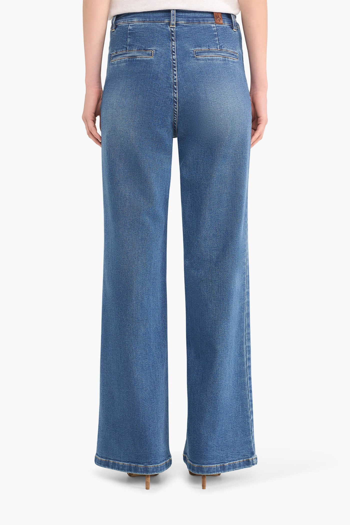 High Rise Dames Jeans Rechte Pijp Flared Jagger Blauw 111