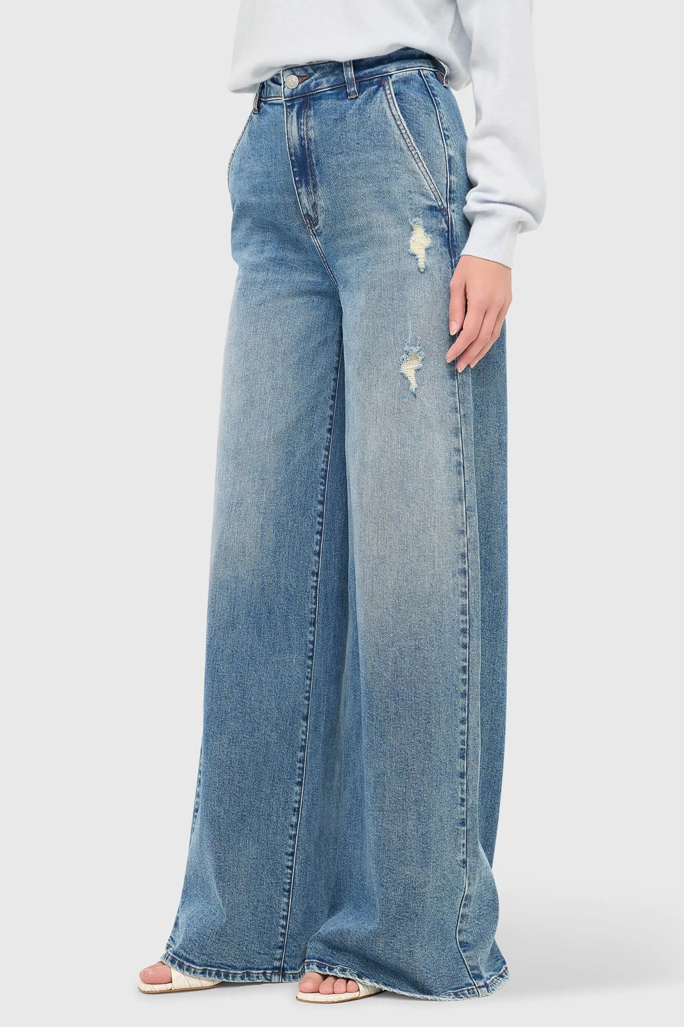 Jeans Dames Wijde Pijp High Rise Stretch Dexter Blauw 379