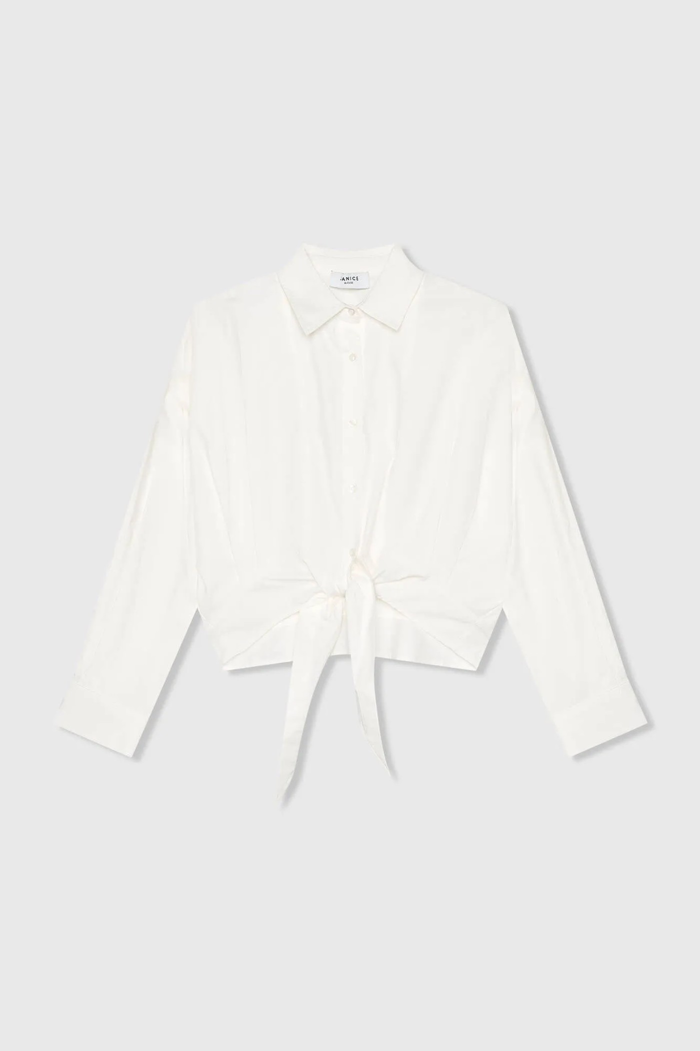 Witte Katoenen Strik Blouse Dames David
