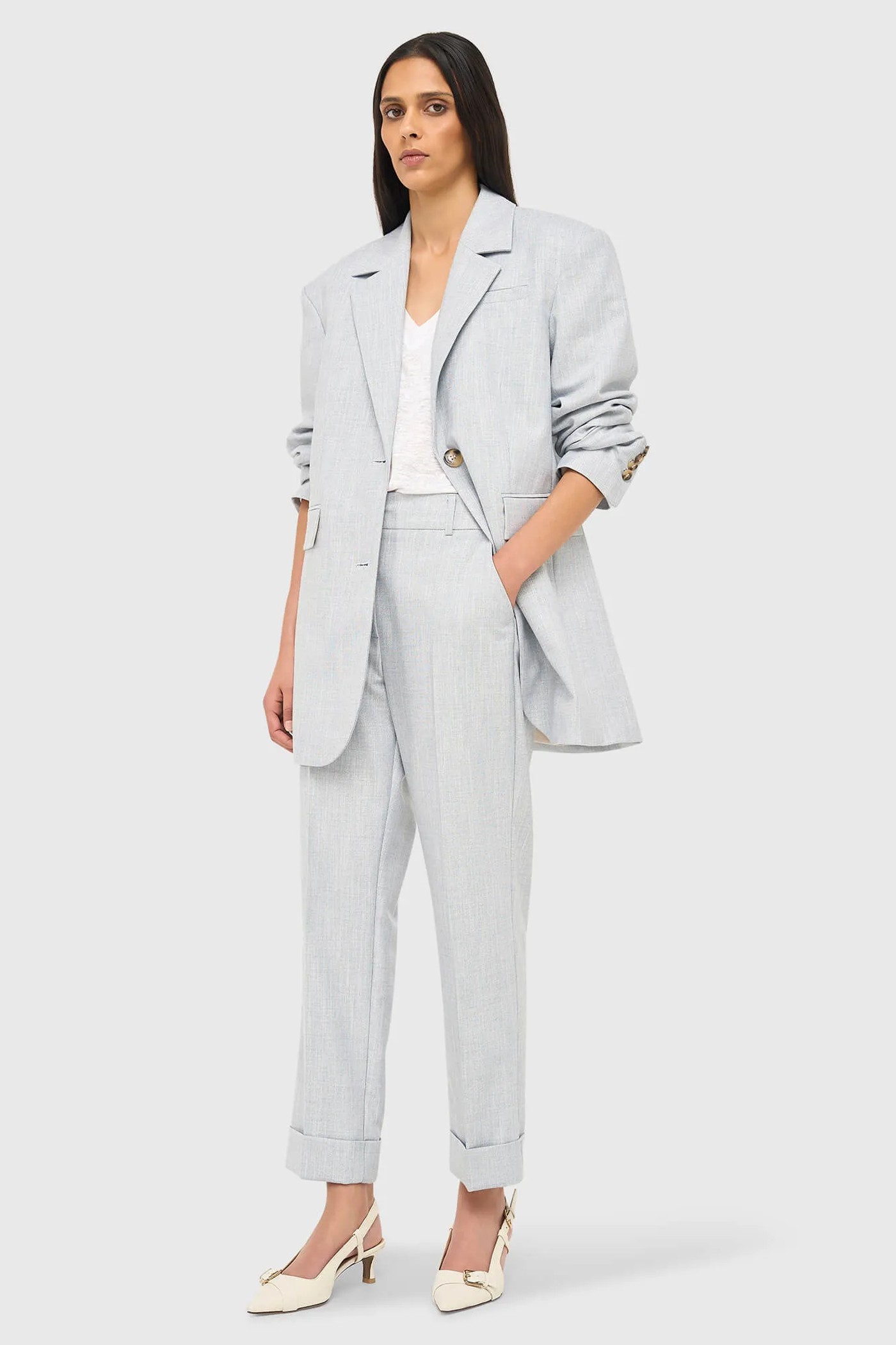 Blazer Dames Oversized Blauw Lurex Buddy