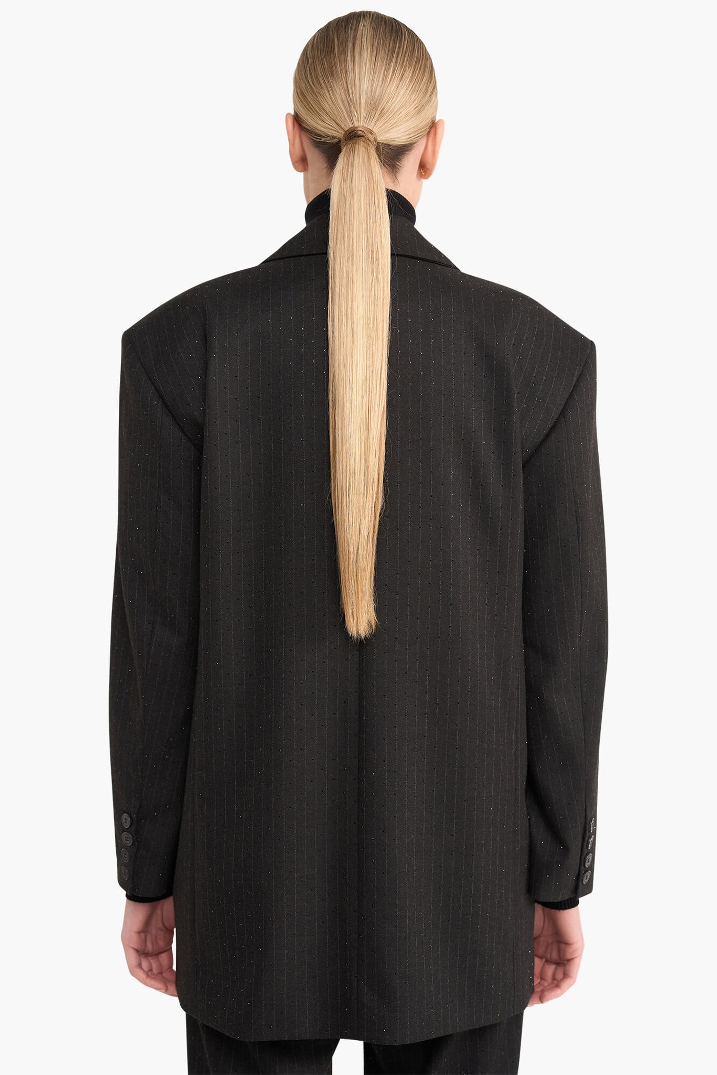Oversized Blazer Dames Buddy Zwart Steentjes