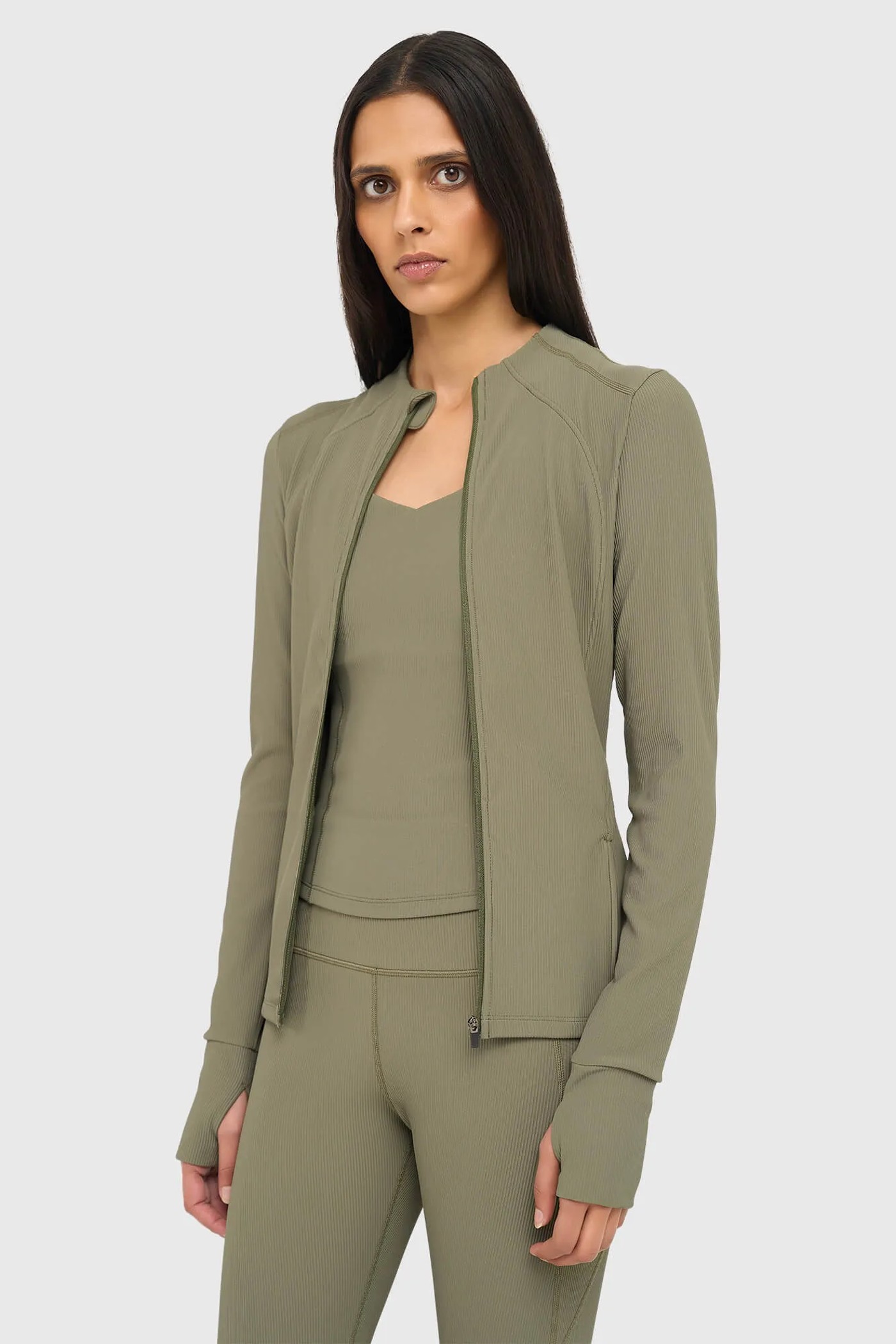 Sport Vest Jasje Dames Groen Rib Texas