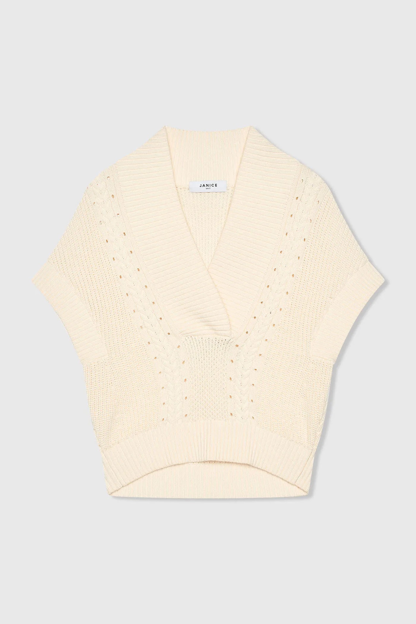 Katoenen Spencer Vest Kabel Dames Viggo Off White