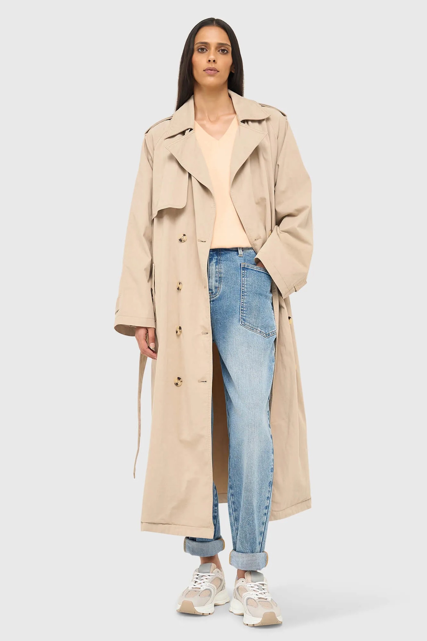 Trenchcoat Dames Oversized Cedric Beige