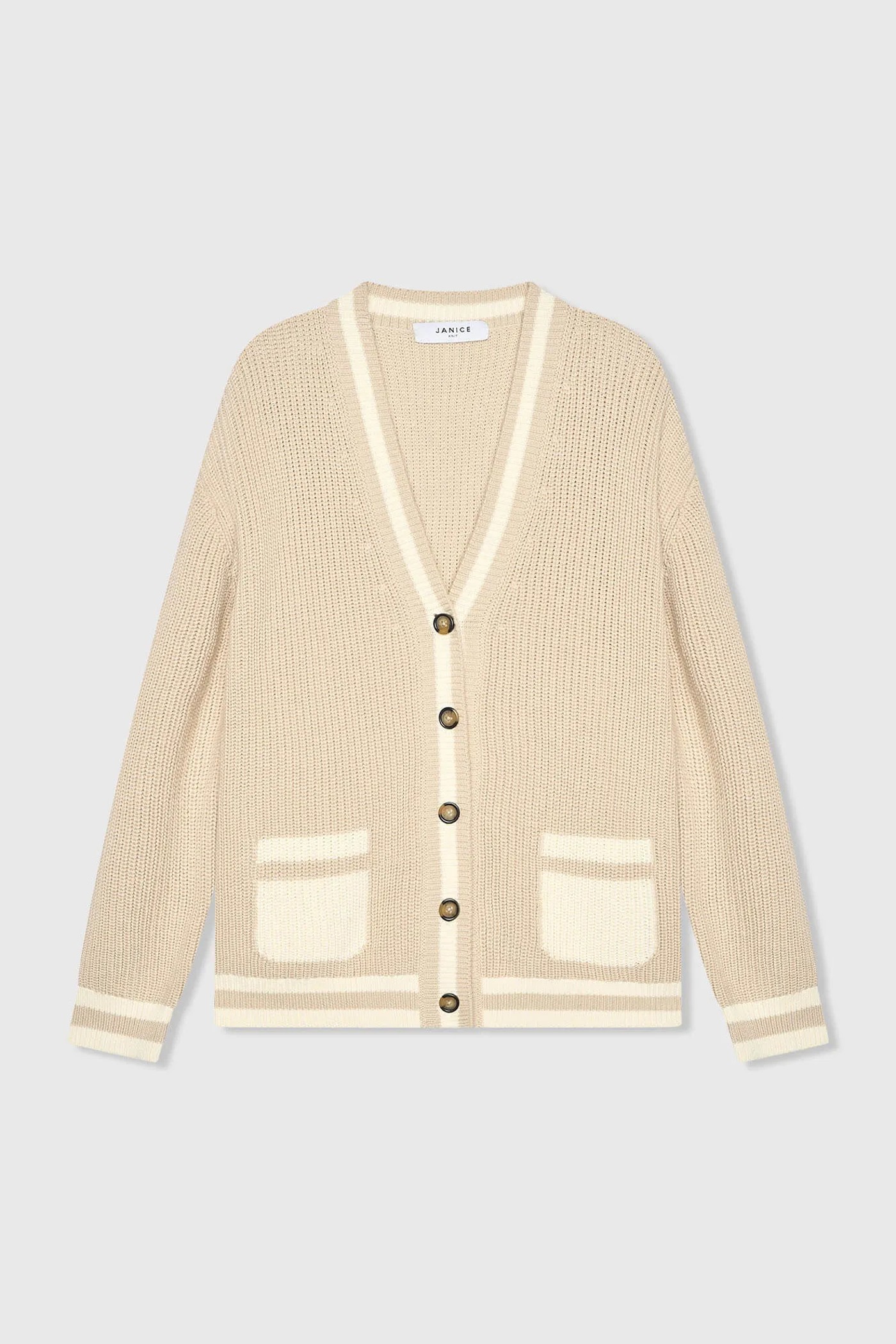 Katoenen Vest Knopen Dames Mars Beige