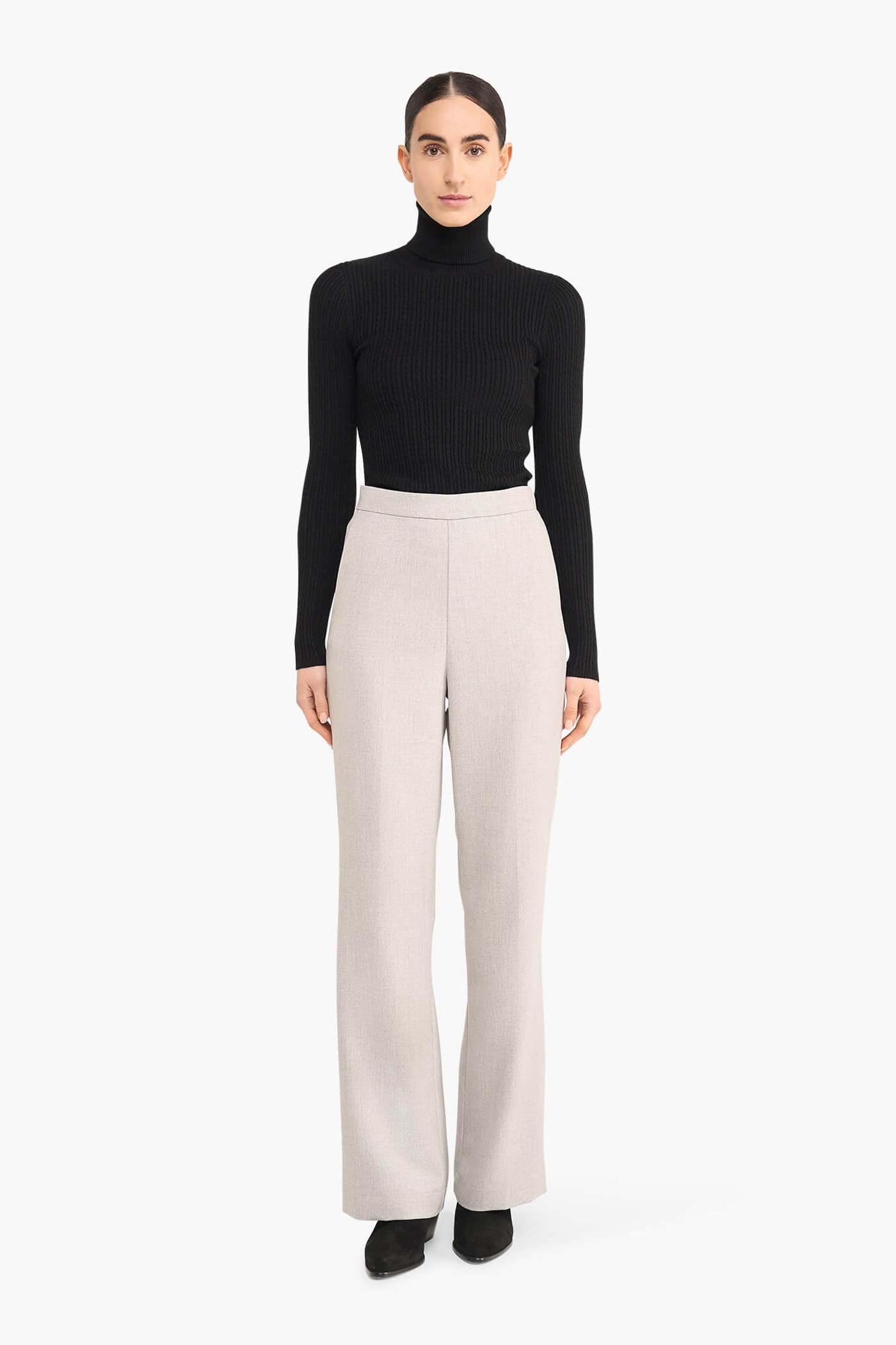 BROEK DAMES RECHTE PIJP LUREX PETE GRIJS