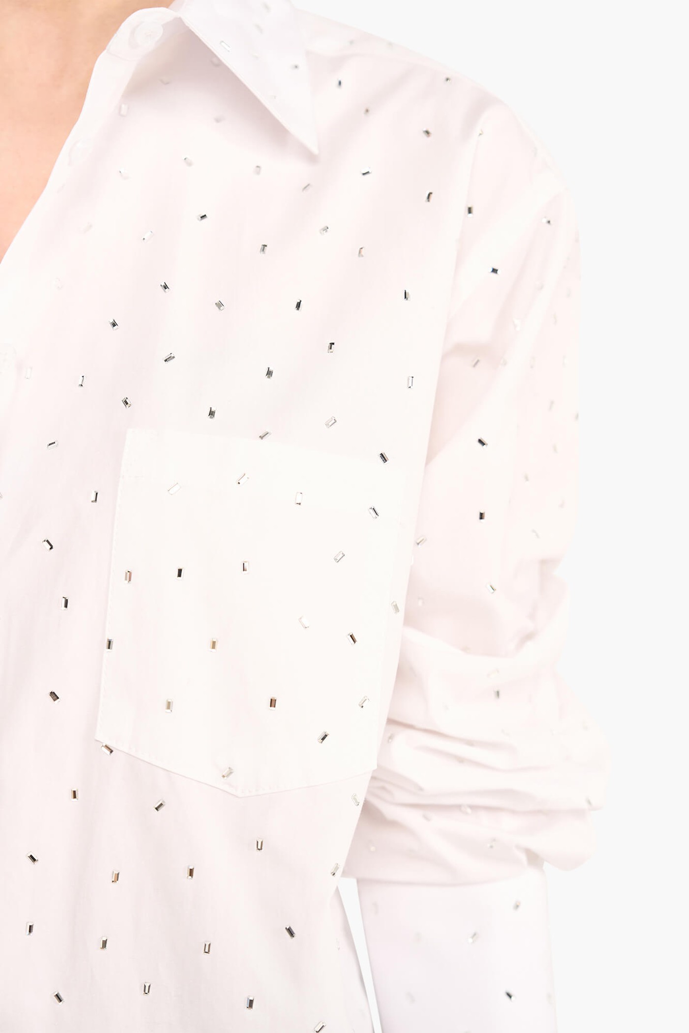 Katoenen Blouse Dames Steentjes Kygo Wit