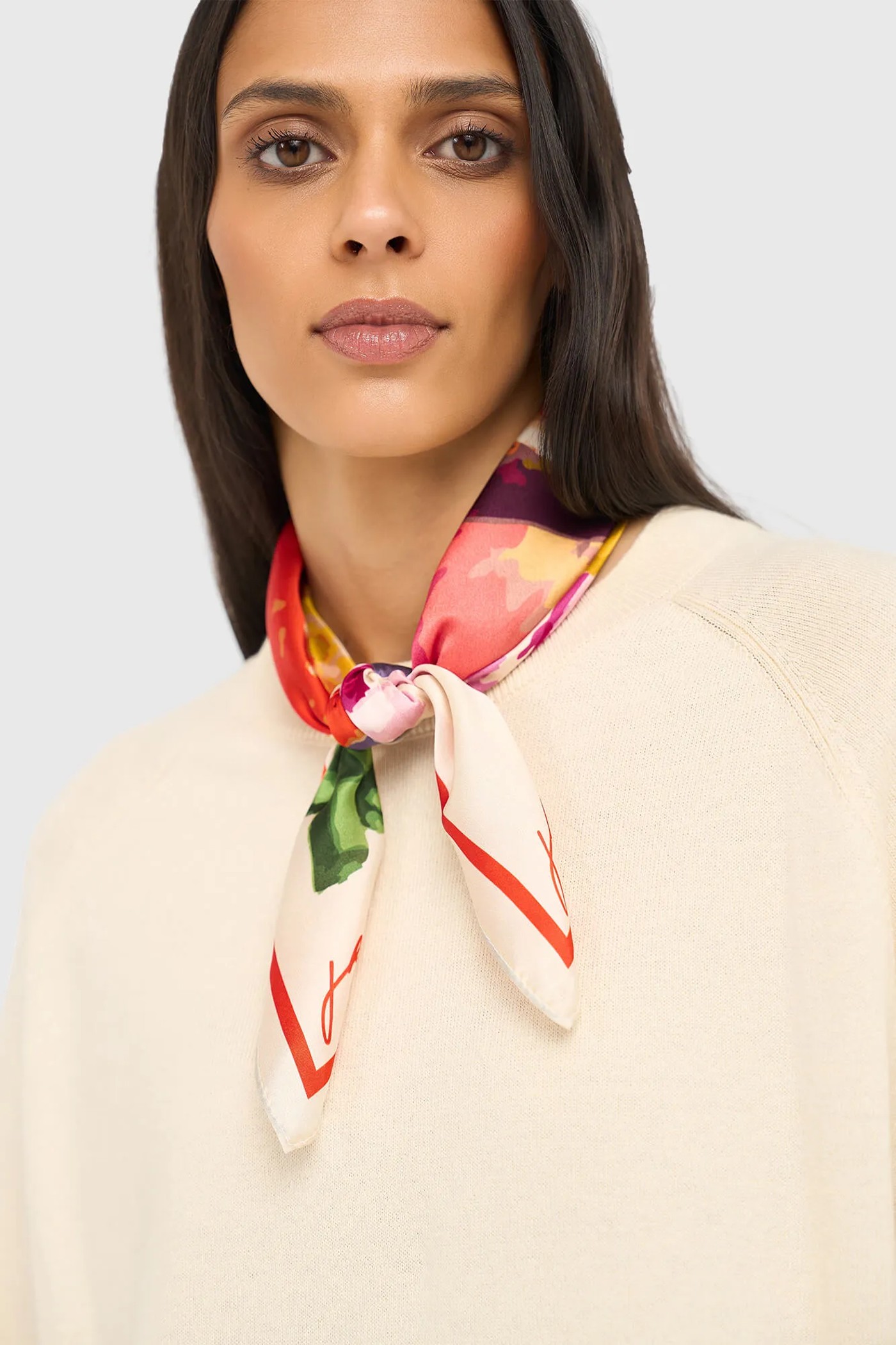 Zijden Sjaal Dames Print Effron Multicolor Bloemen