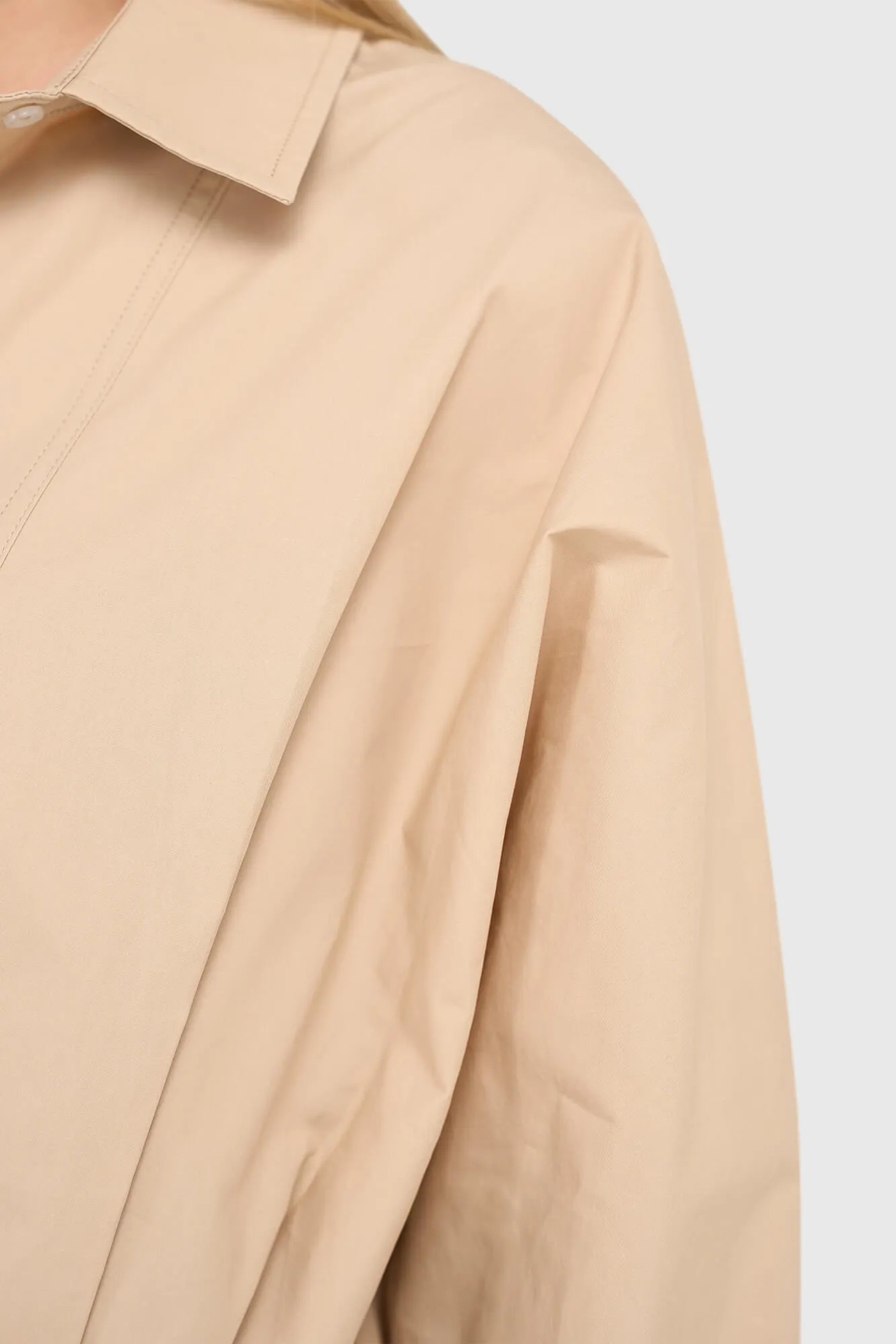 Beige Katoenen Strik Blouse Dames David