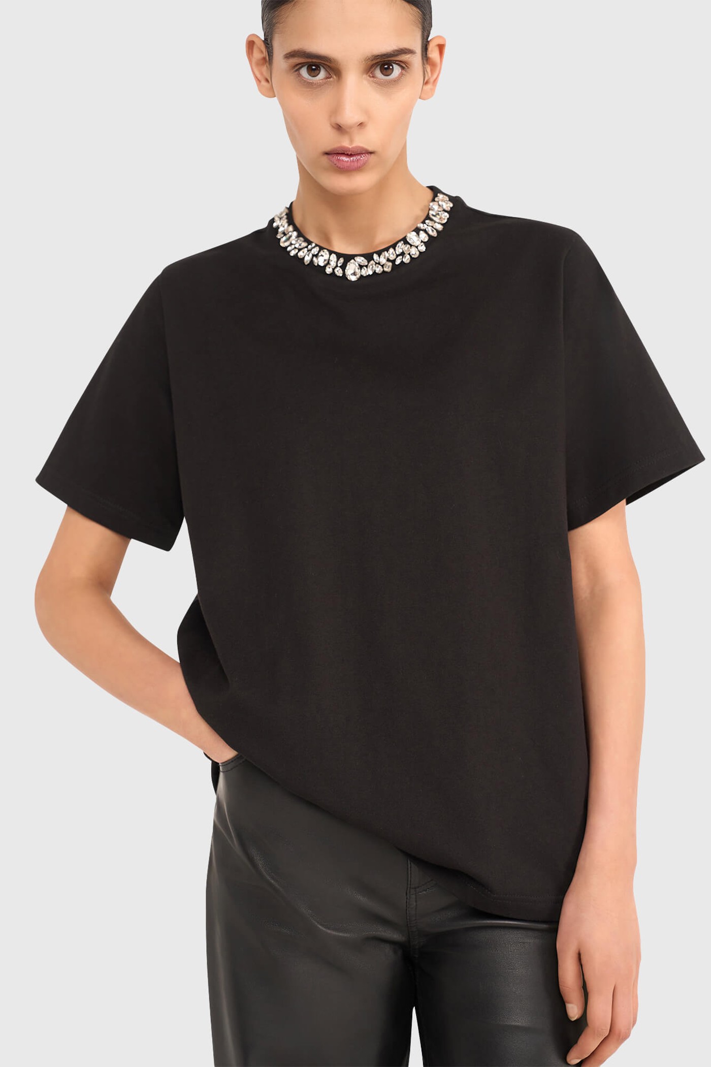 Shirt Dames Steentjes Rock Zwart