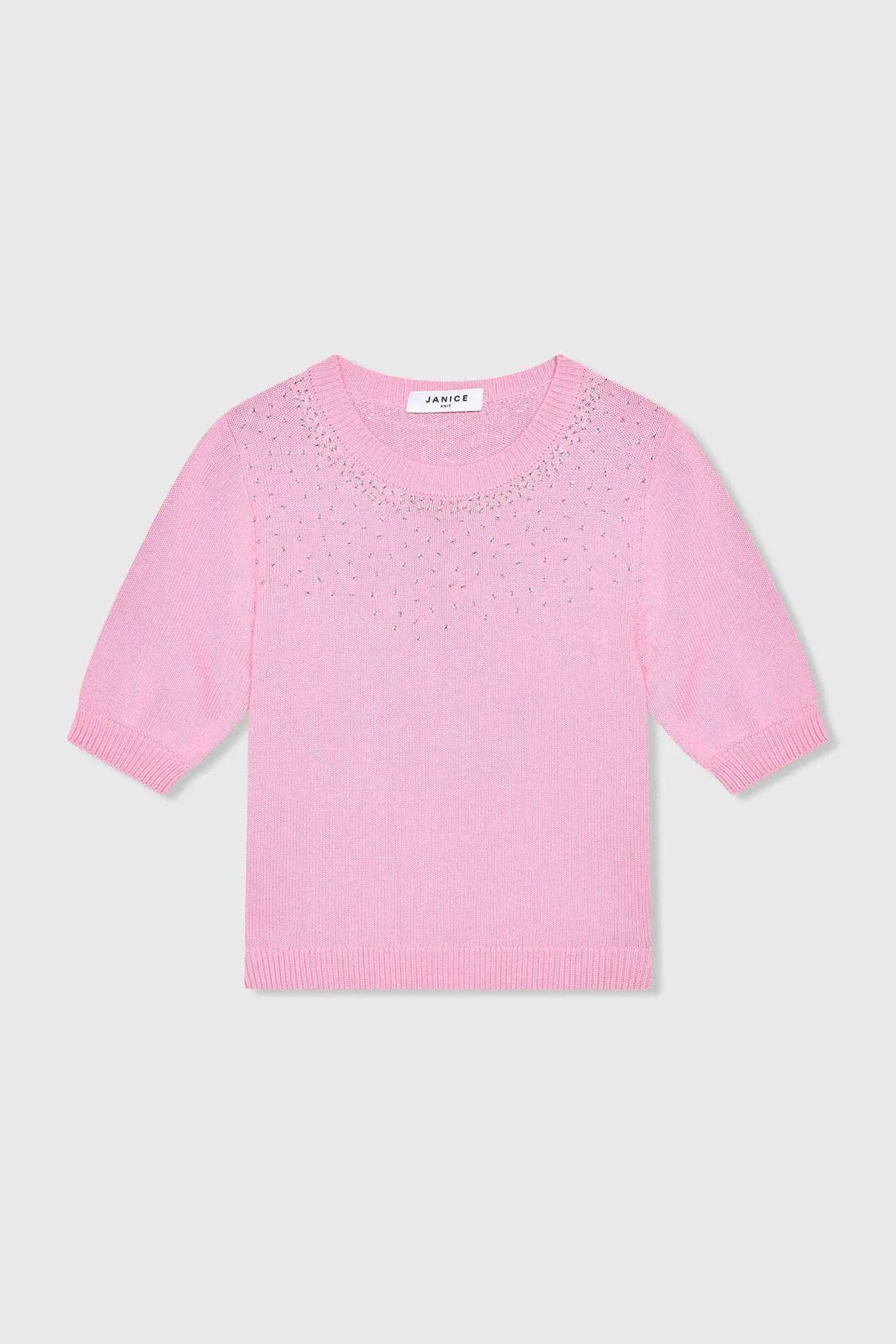 Roze Katoenen Dames Truitje Met Steentjes Barret