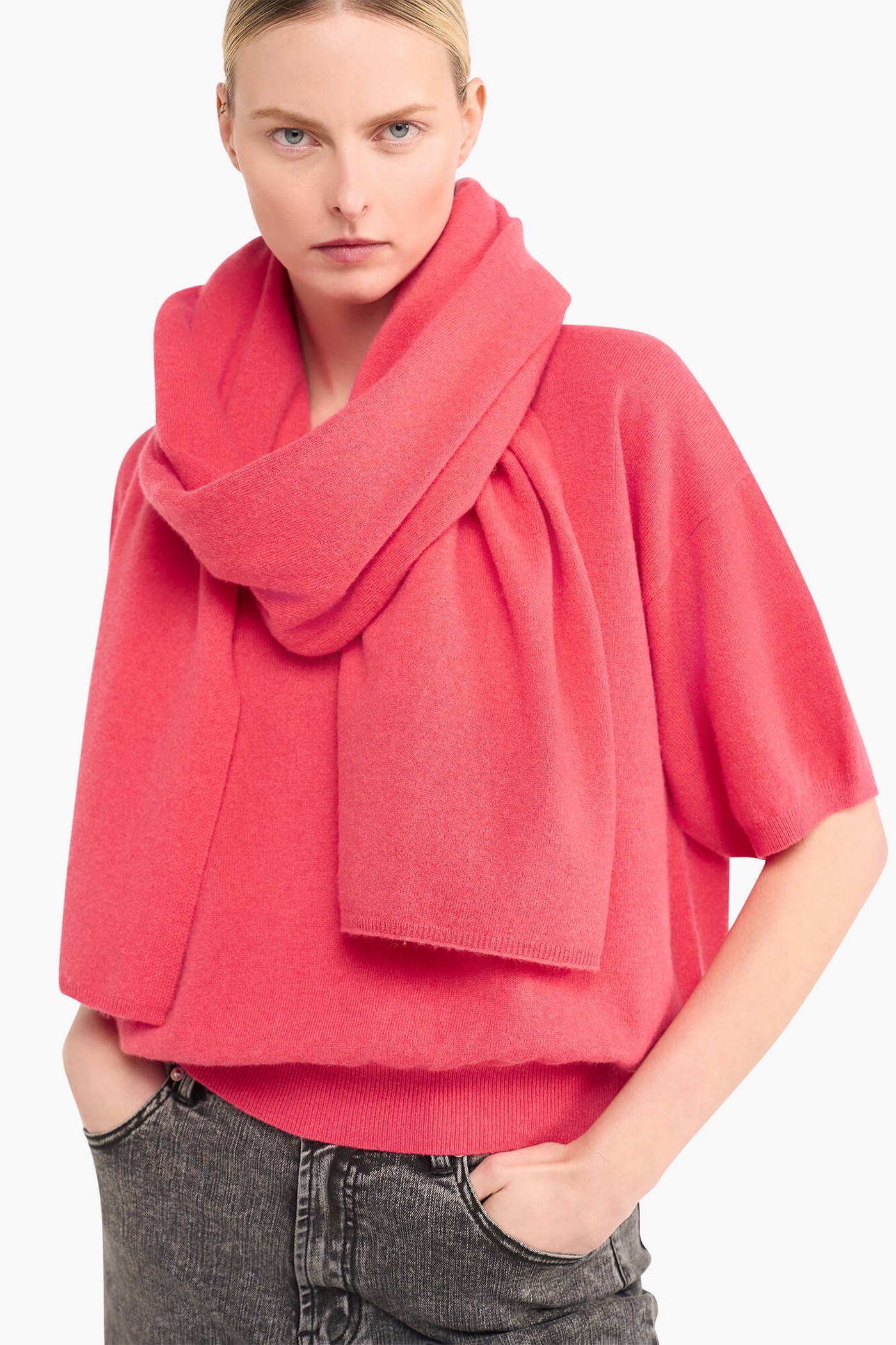 Cashmere Sjaal Dames Santos Coraal