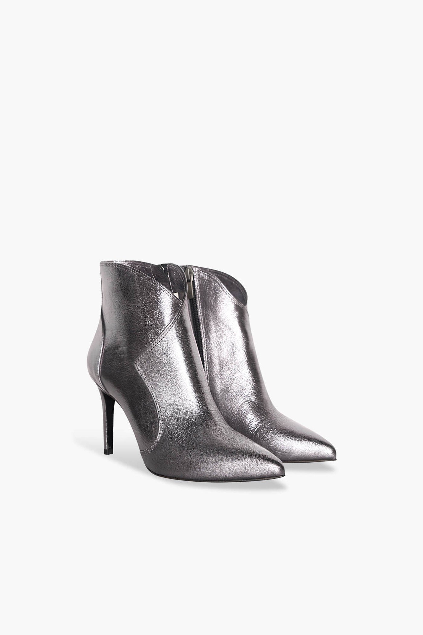 Laarsje Dames Leer Stewart Zilver Metallic