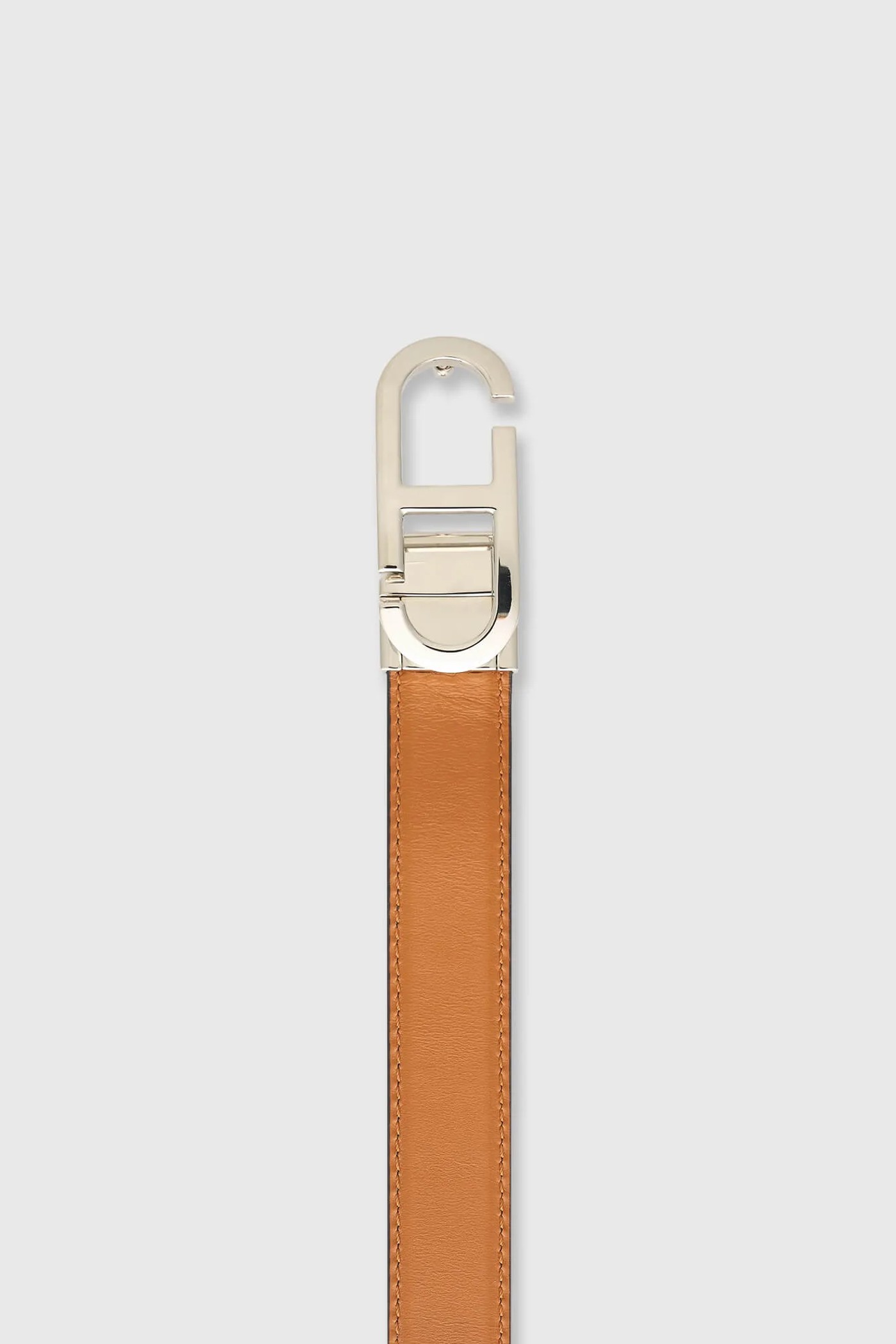 Leren Dames Riem Reversible Zwart Camel Zilver Trophy Buckle