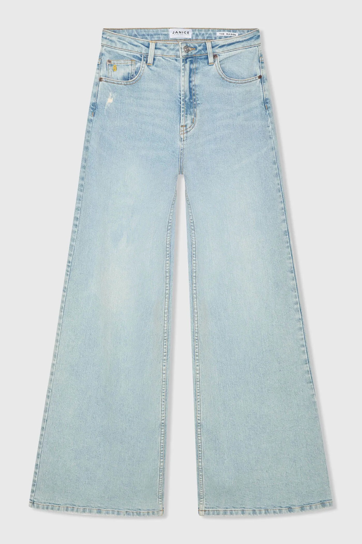 Jeans Dames Wide Leg High Rise Stretch Mason Blauw 565