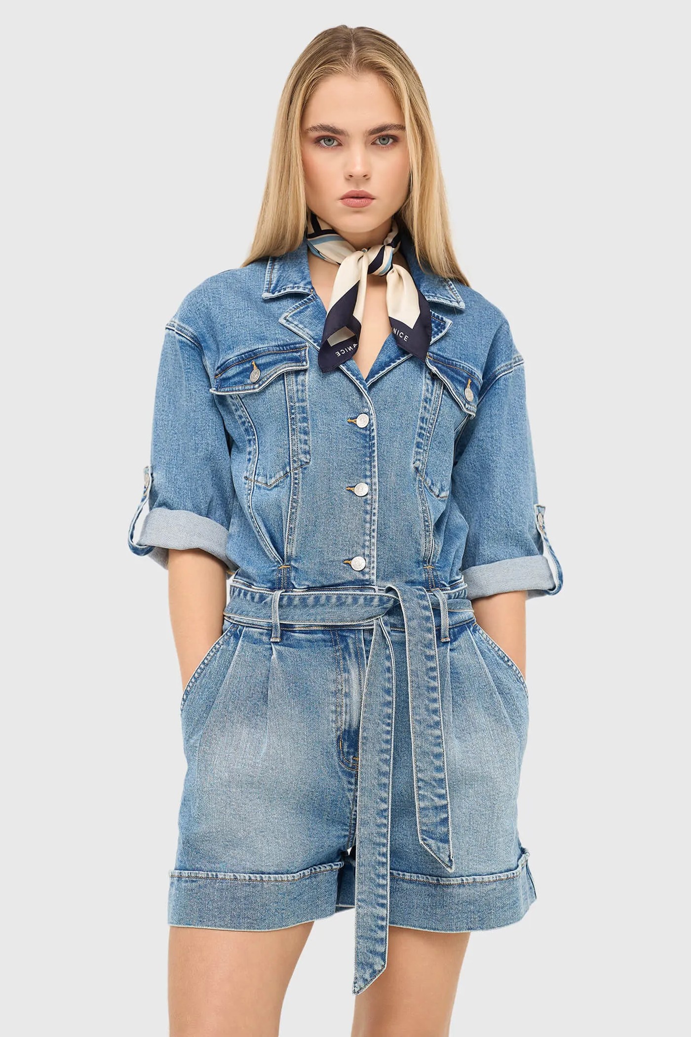 Denim Jumpsuit Dames Axil Blauw 786