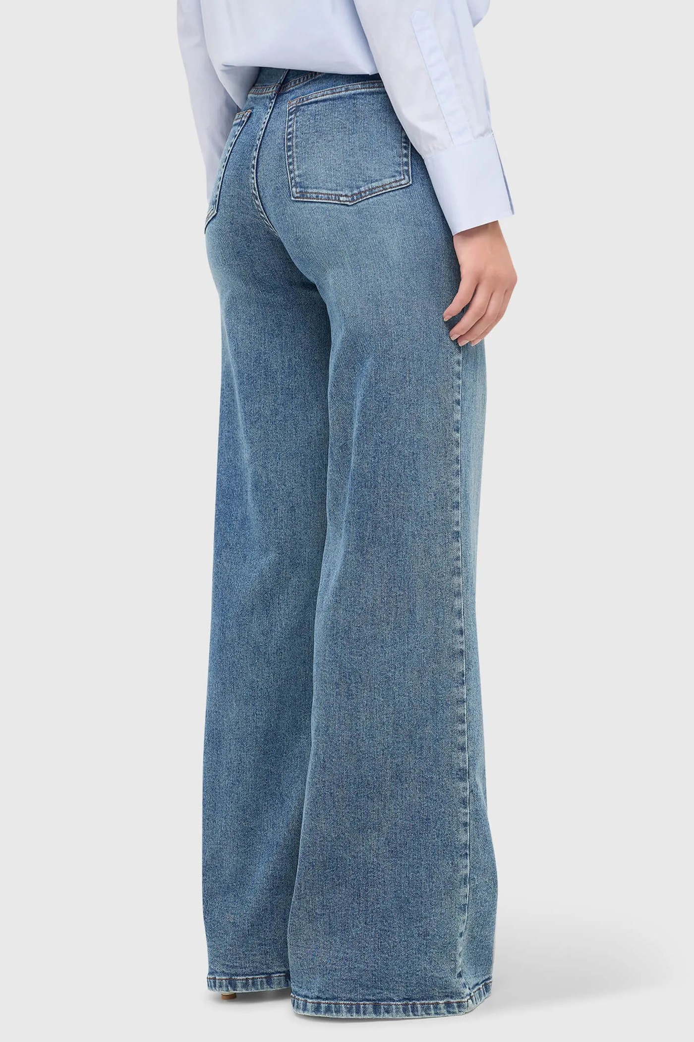 Jeans Dames Wide Leg High Rise Stretch Mason Blauw 932