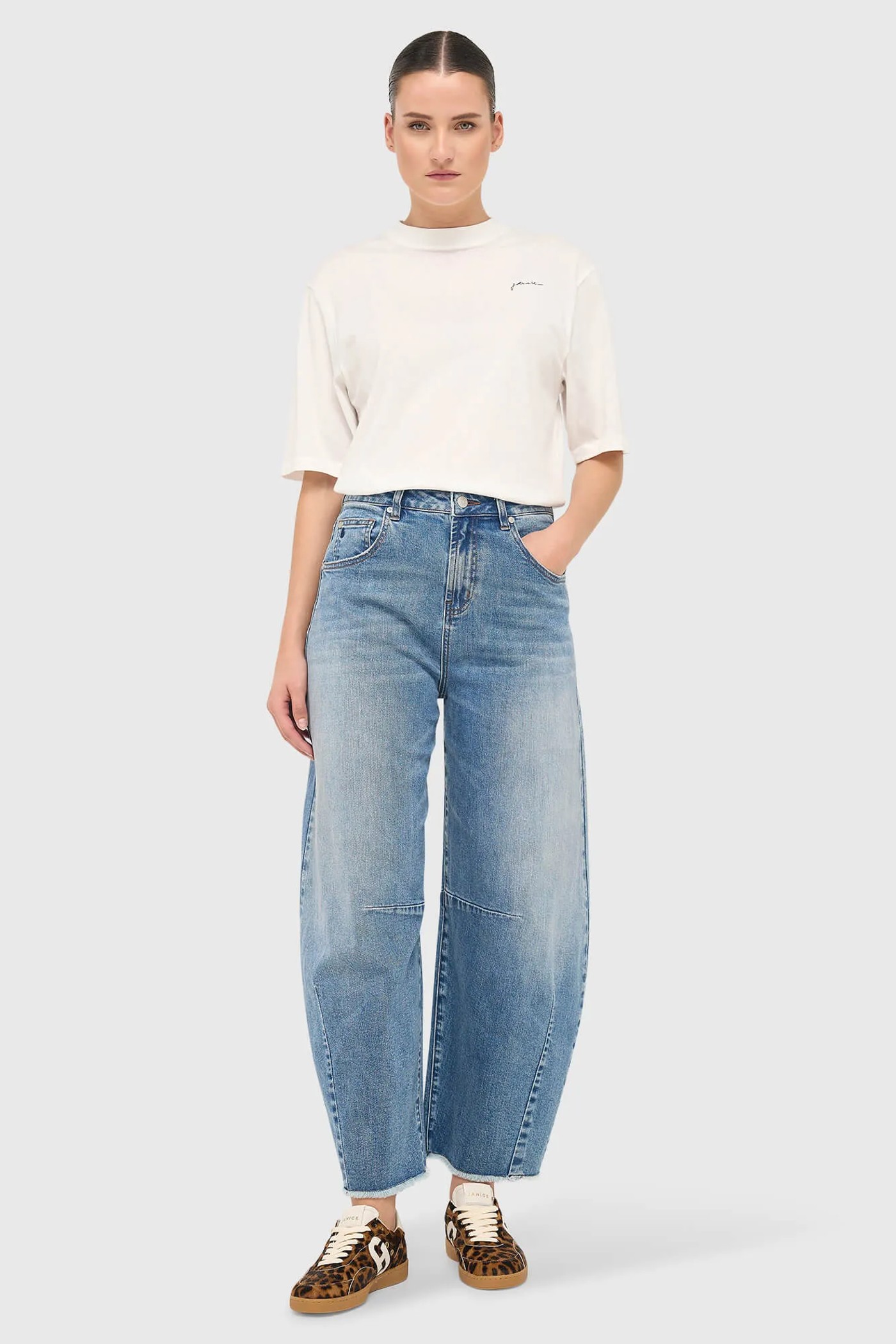 Barrel Jeans Dames Midrise Billy Blauw 379