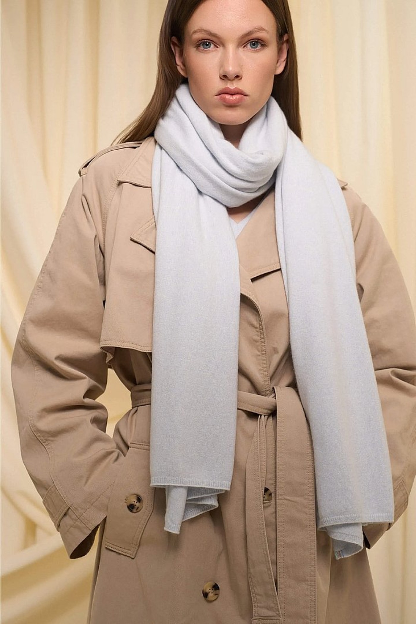 Cashmere Sjaal Dames Santos Licht Blauw