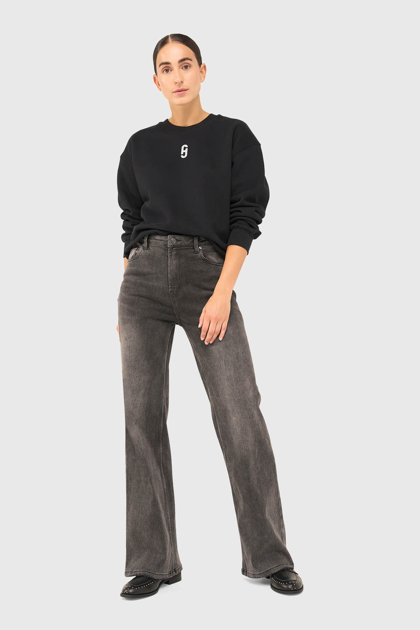 Jeans Dames Wijde Pijp Jason Grijs 415