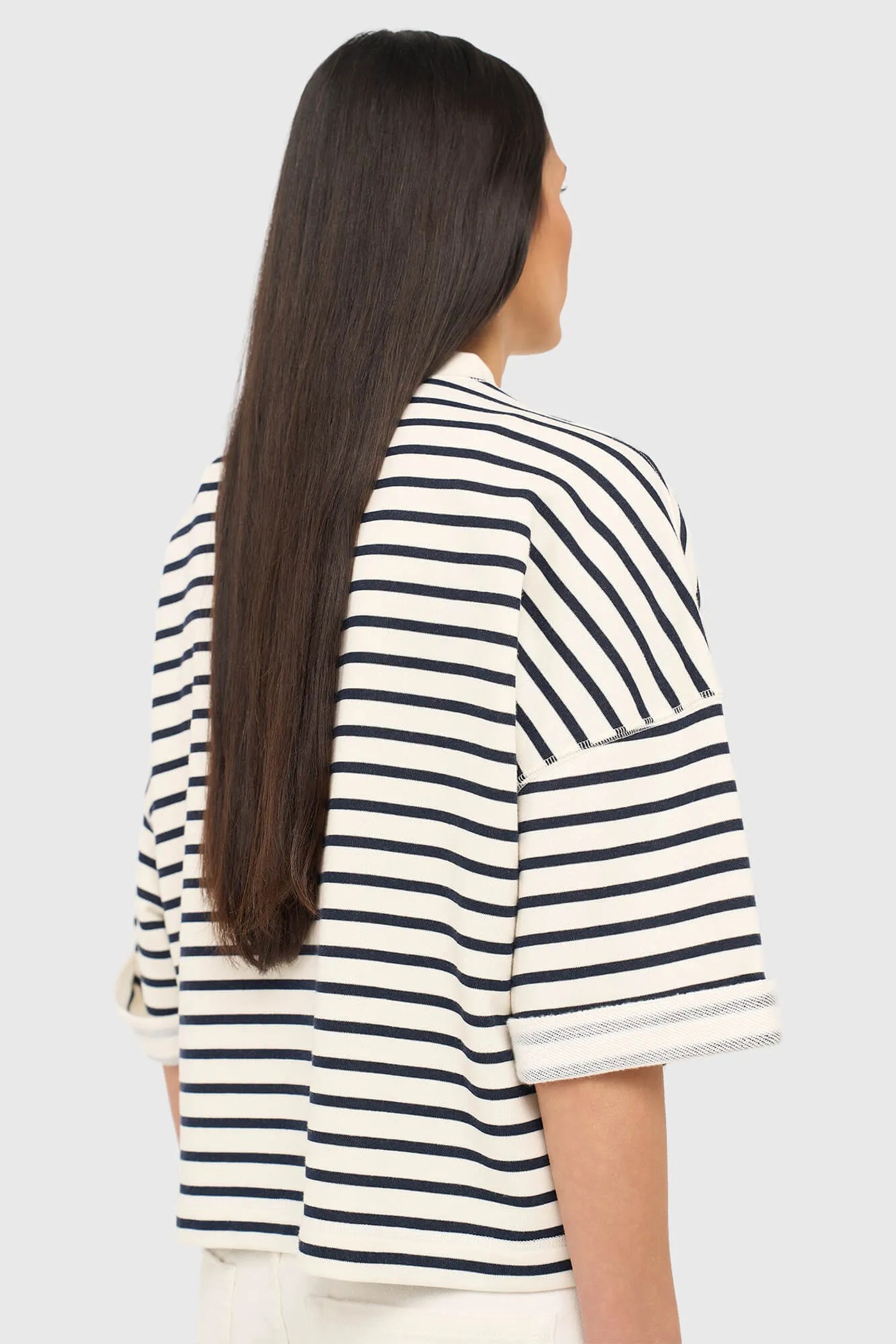 Sweater Dames Blauw Wit Strepen Katoen Aiden