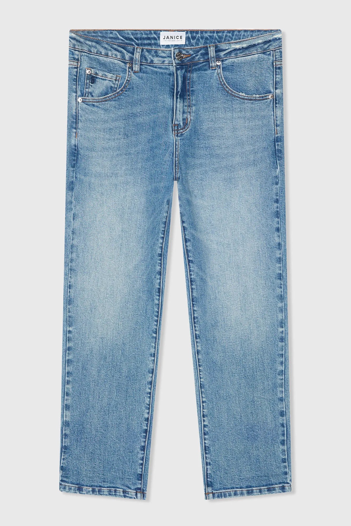 Boyfriend Jeans Dames Mid Rise Blauw 379 Bailey