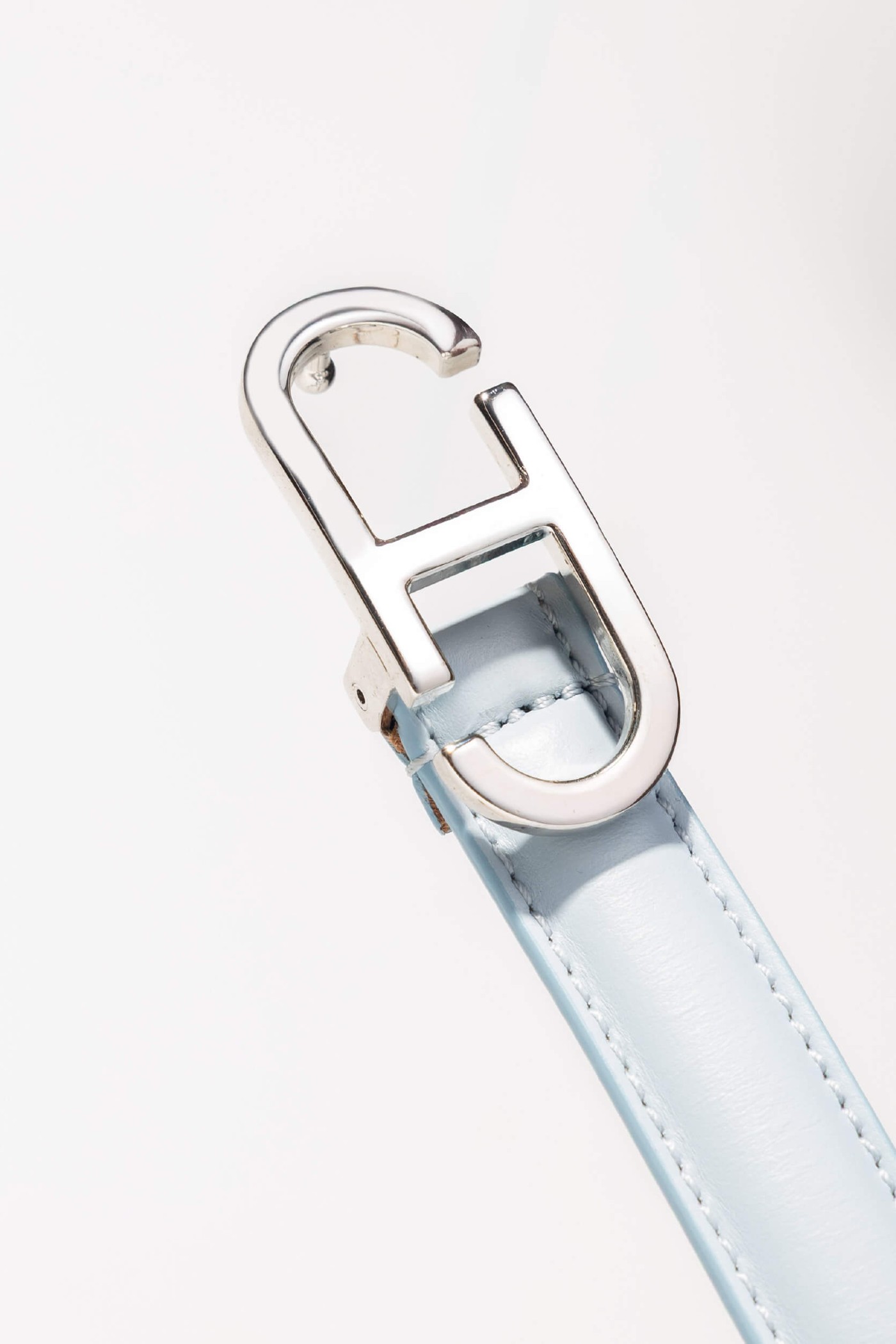 Leren Riem Dames Trophy Buckle Zilver Blauw